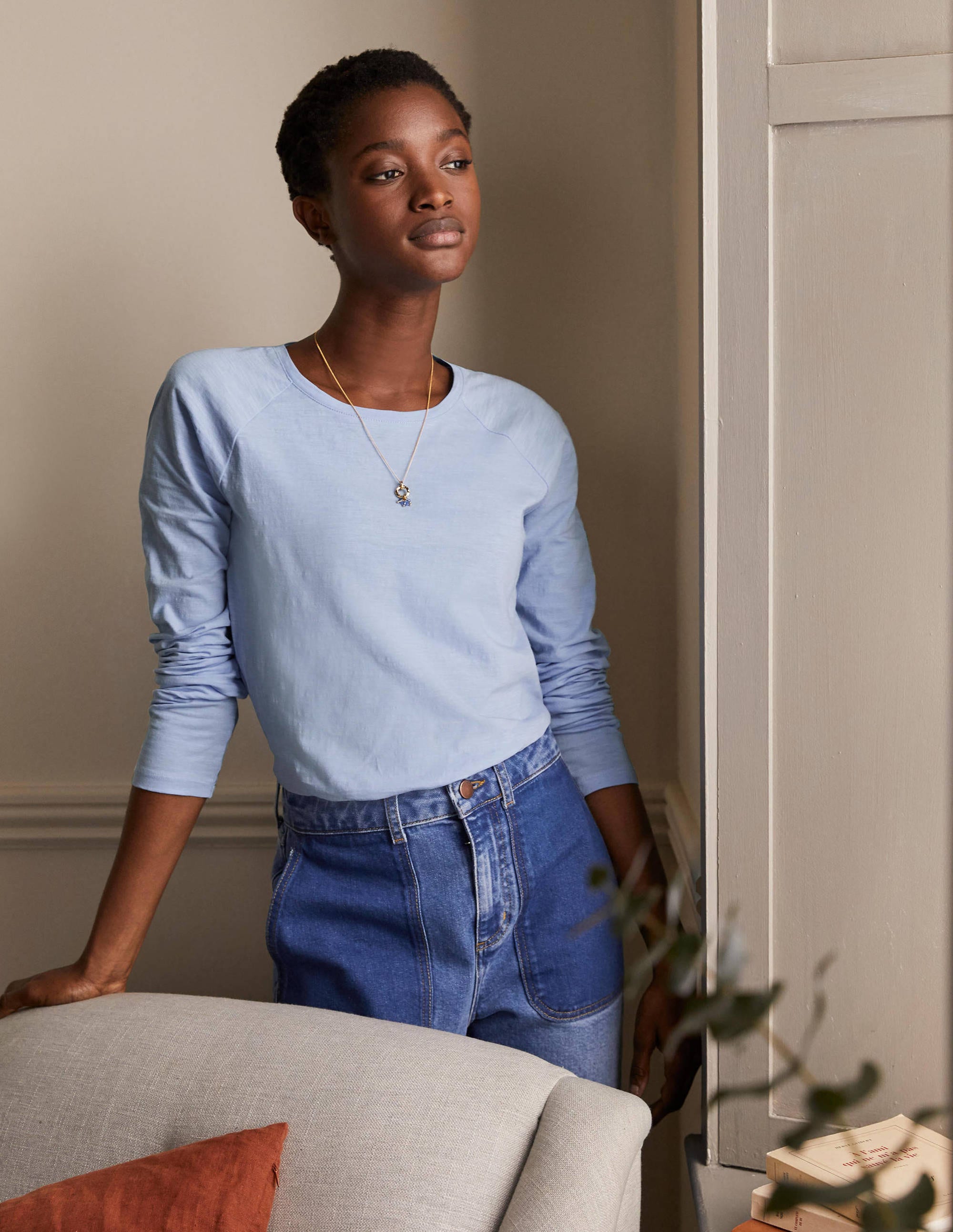 T-shirt de baseball Lorna en jersey LBL Boden Boden, Blue