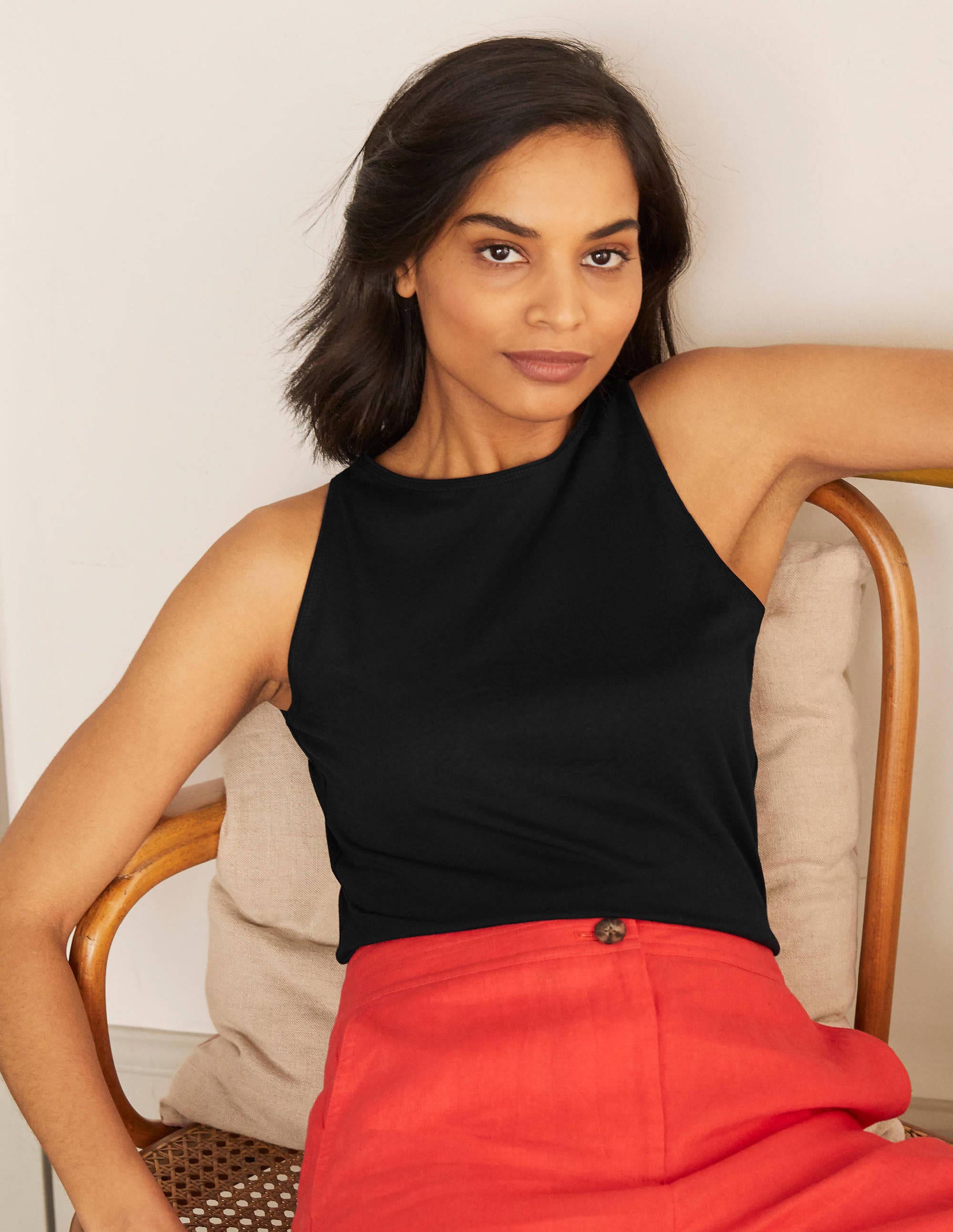 Top Arabella en jersey BLK Femme Boden, Noir