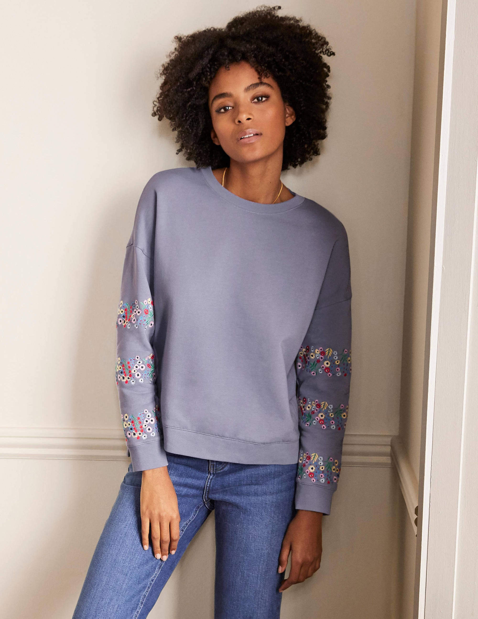 Sweat Jasmine AQU Femme Boden, Blue