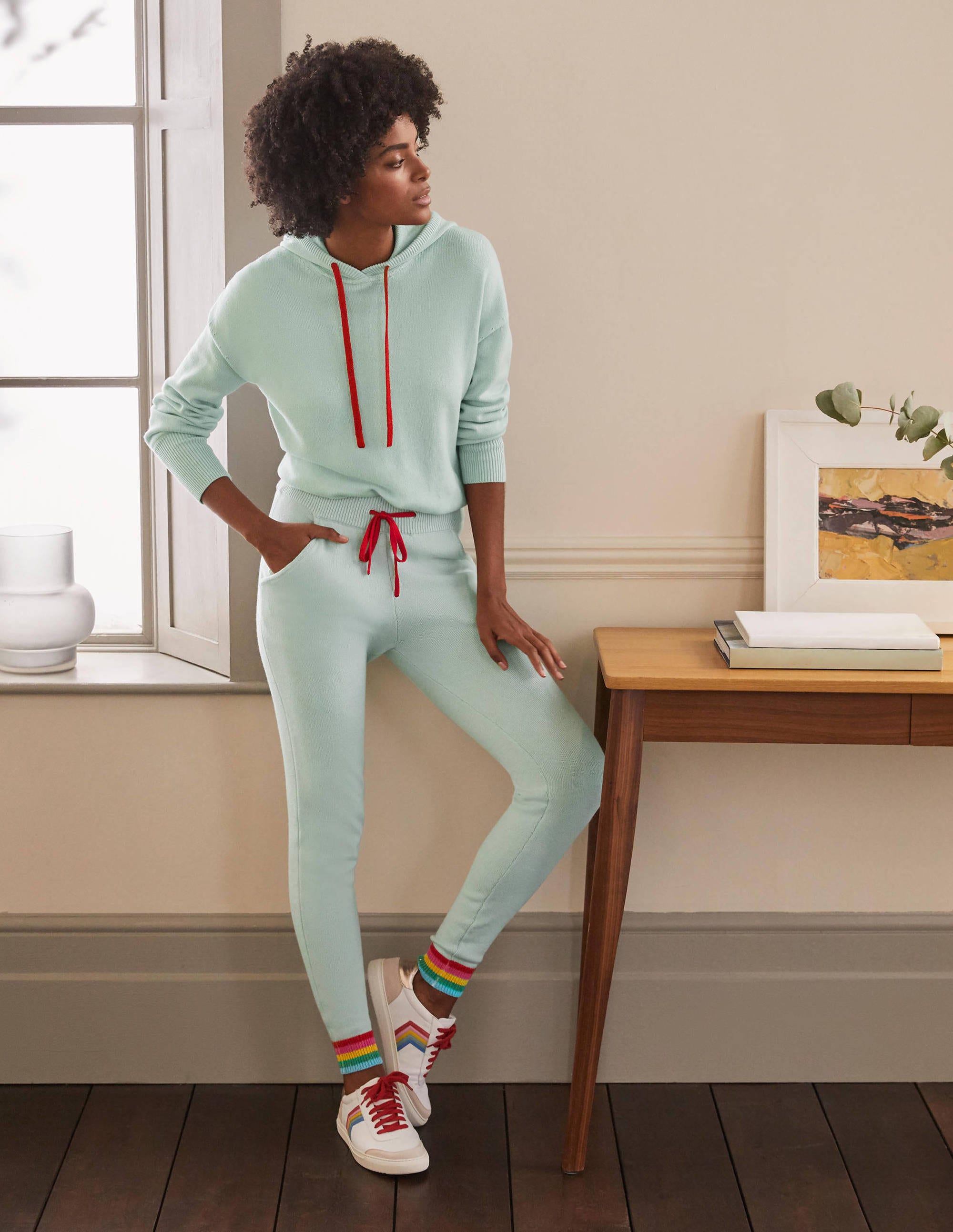 Bas de jogging Morton en maille MNT Femme Boden, Green