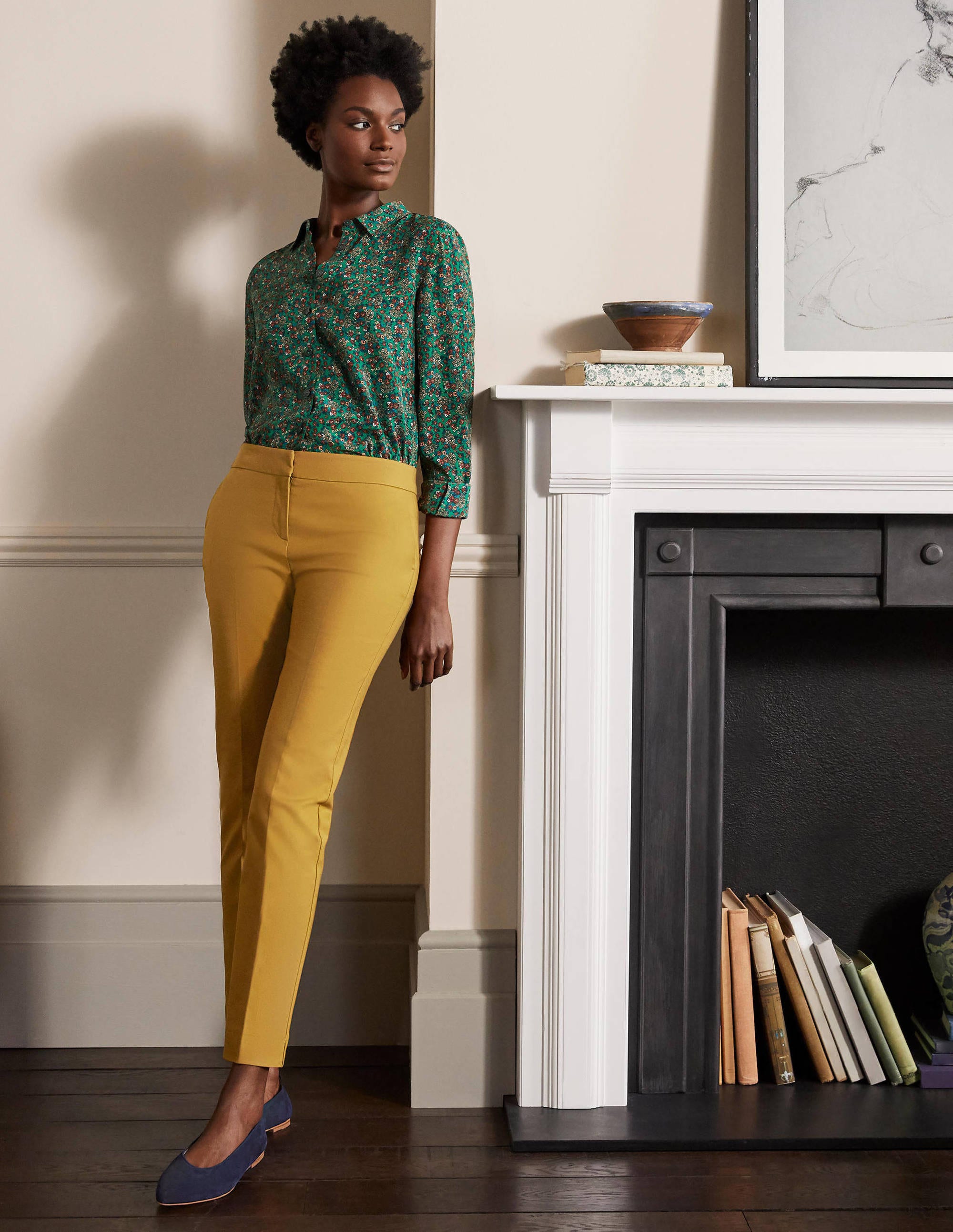 Pantalon 7/8 Richmond GLD Femme Boden, Gold