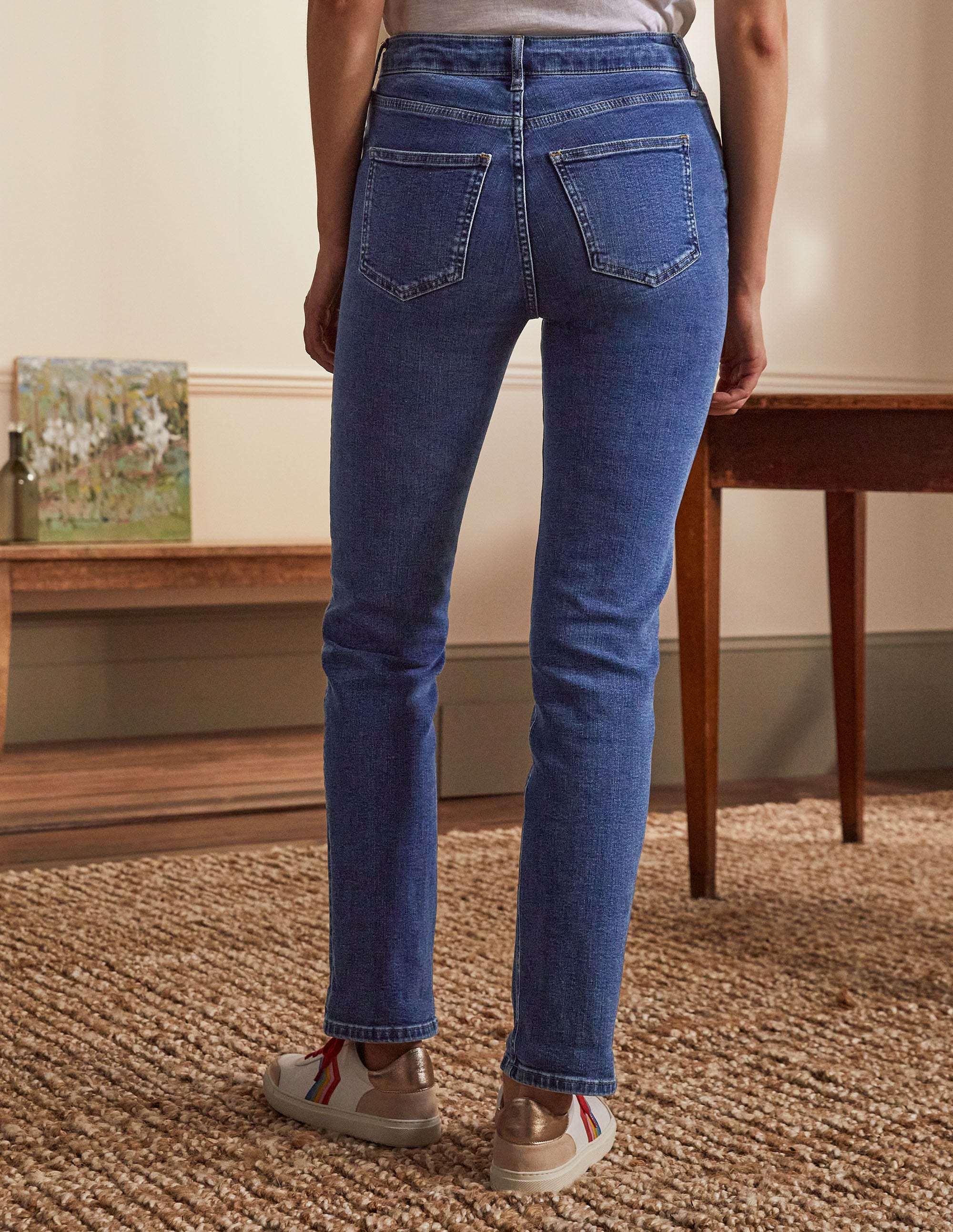 slim straight ripped jeans