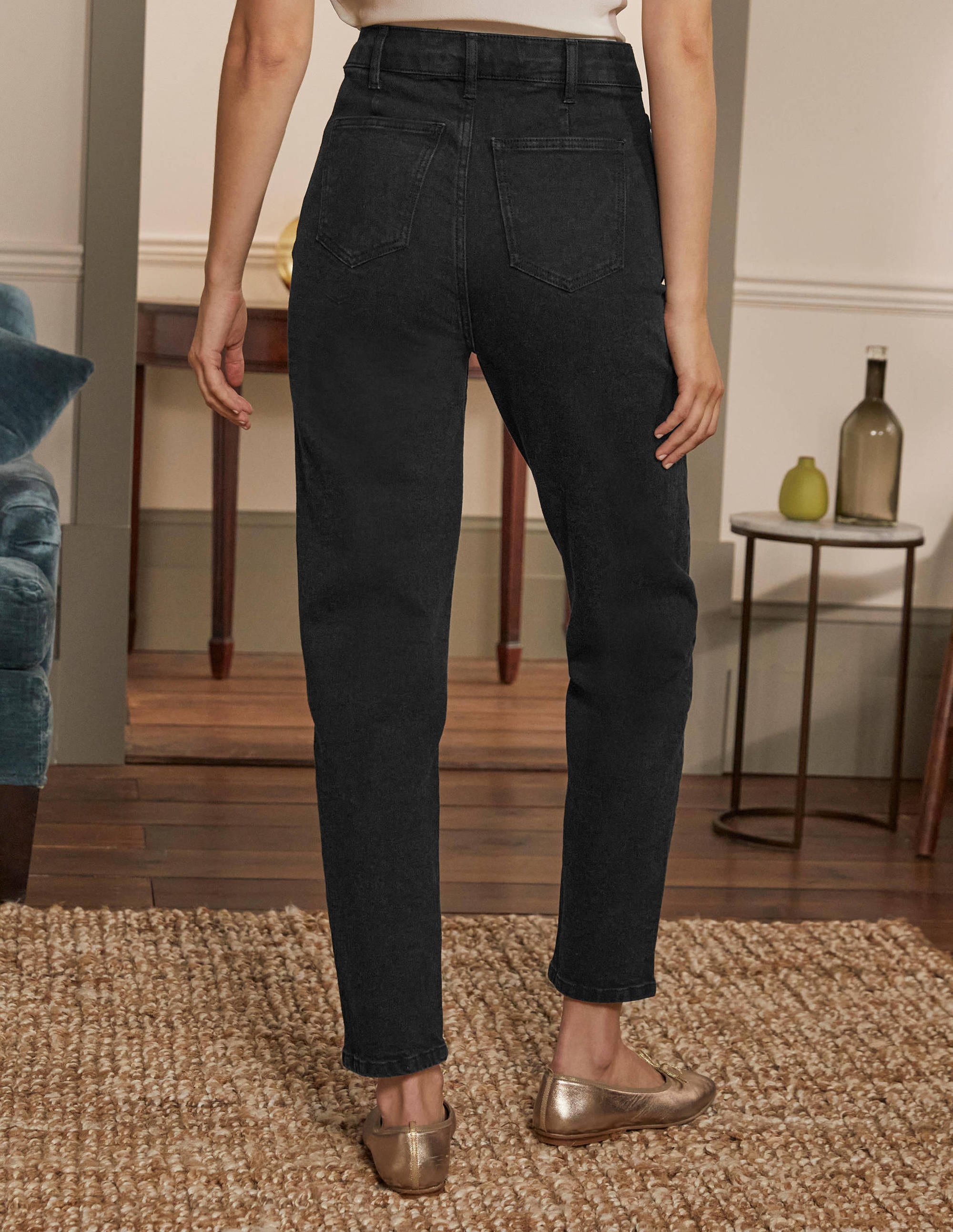 black barrel leg jeans