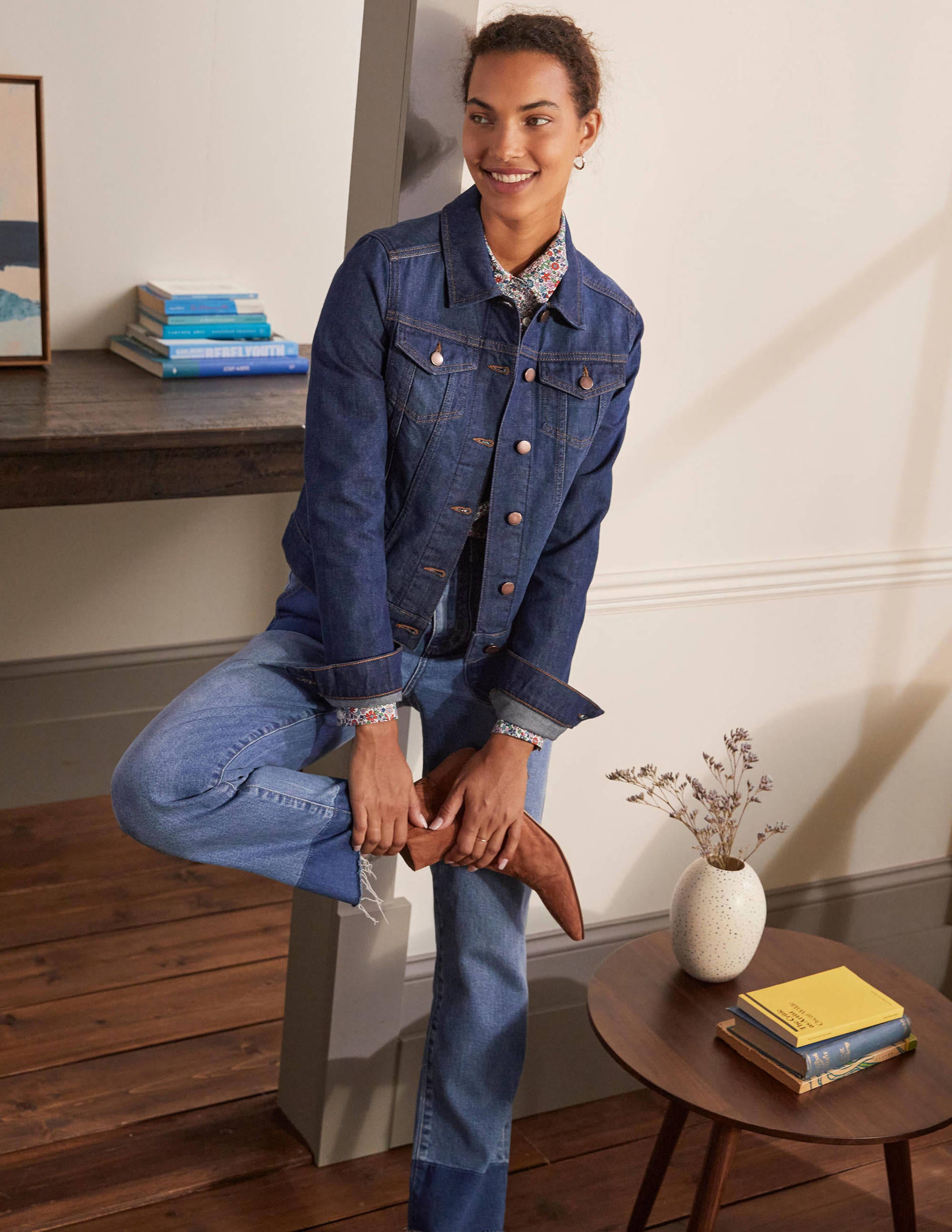 Veste en jean authentique IND Femme Boden, Indigo