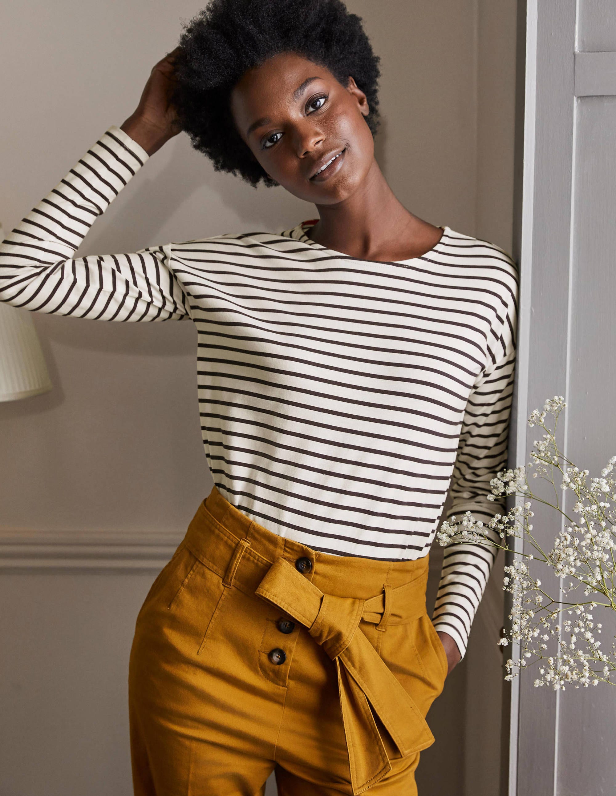 Top à épaules tombantes Supersoft IVO Femme Boden, Ivoire