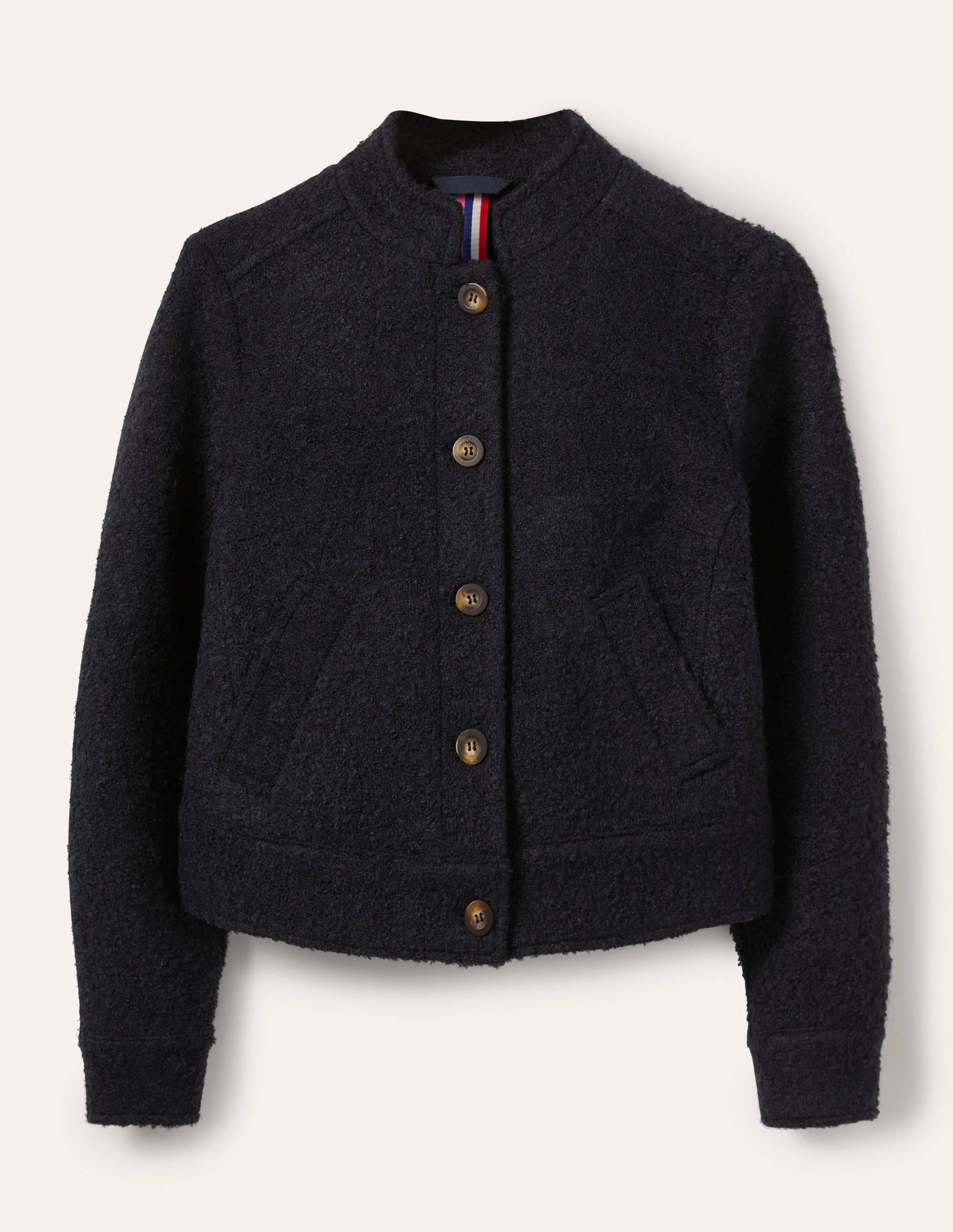 Textured Wool Jacket - Navy | Boden UK