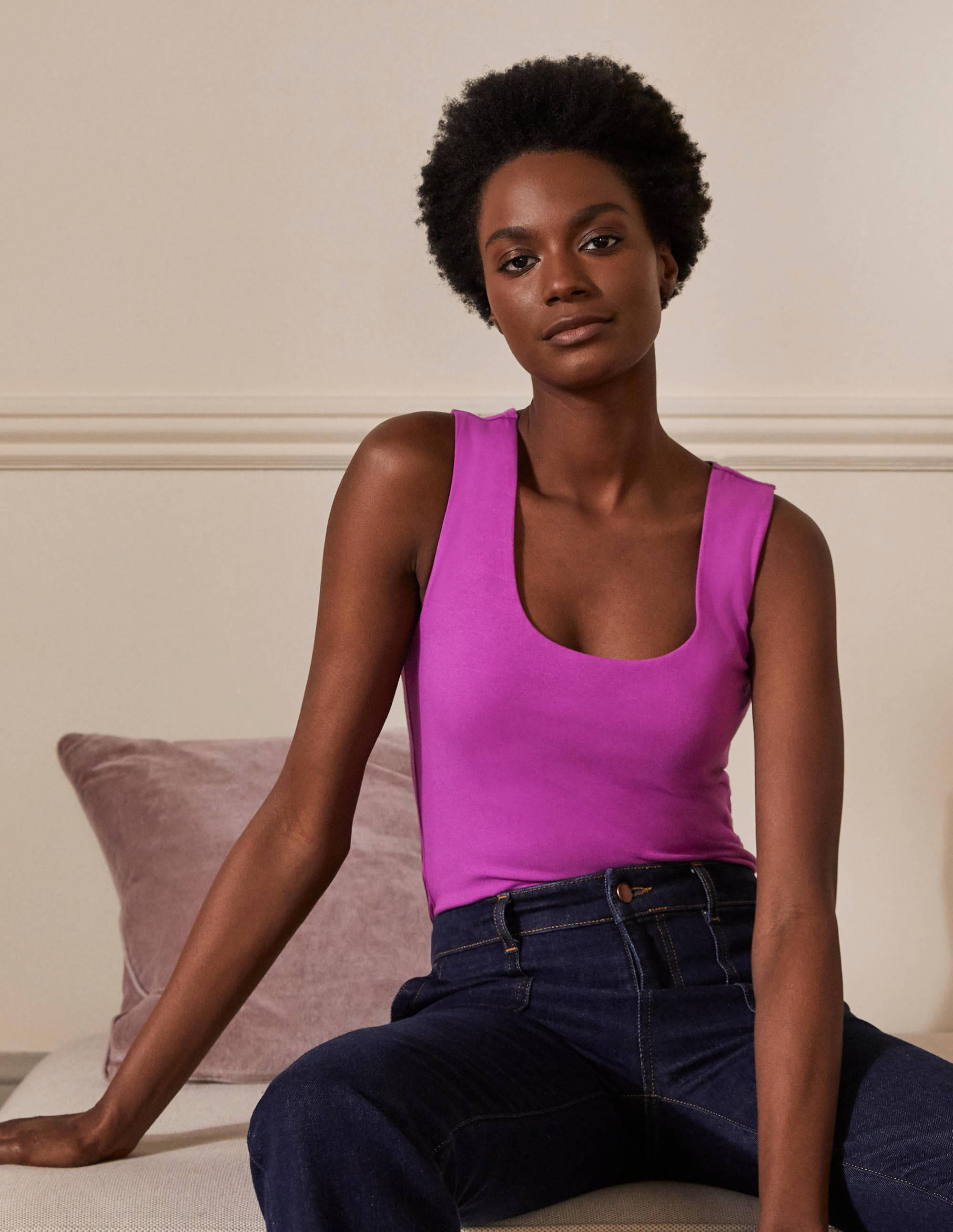 Débardeur double épaisseur à l'avant PRP Femme Boden, Purple