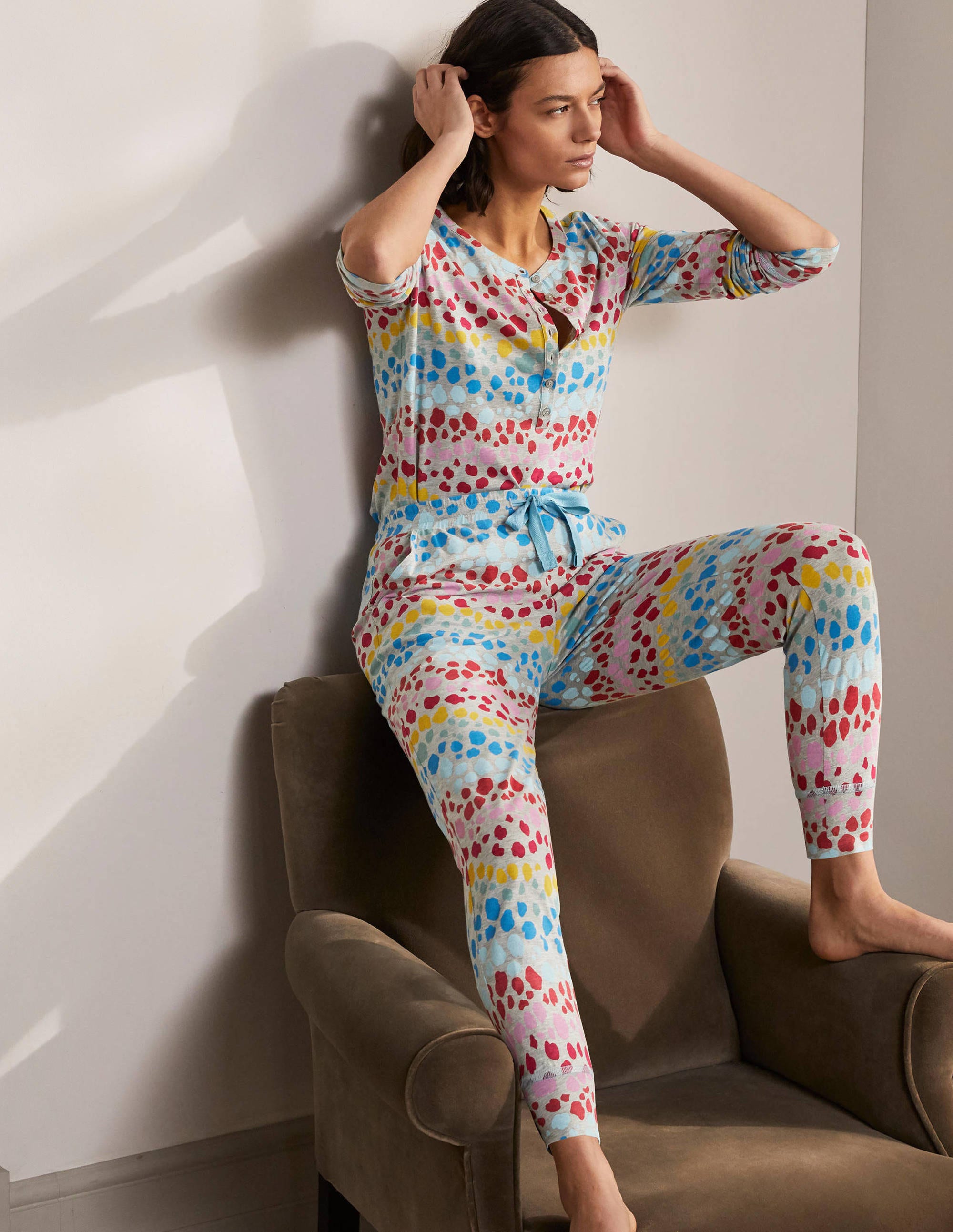 Bas de pyjama Alba en jersey LGY Femme Boden, Multi