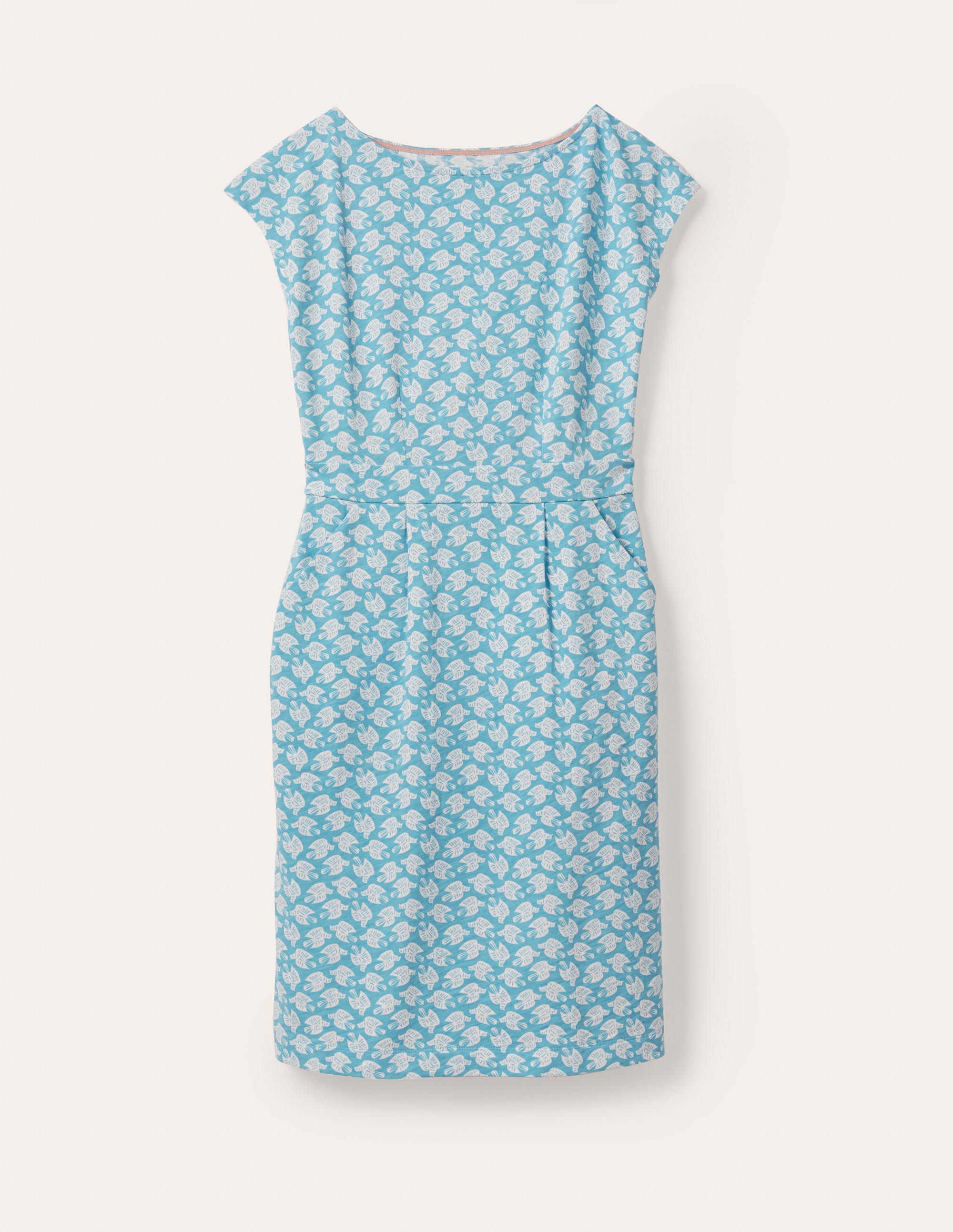 Florrie Jersey Dress - Dawn Blue, Bird Tile | Boden US