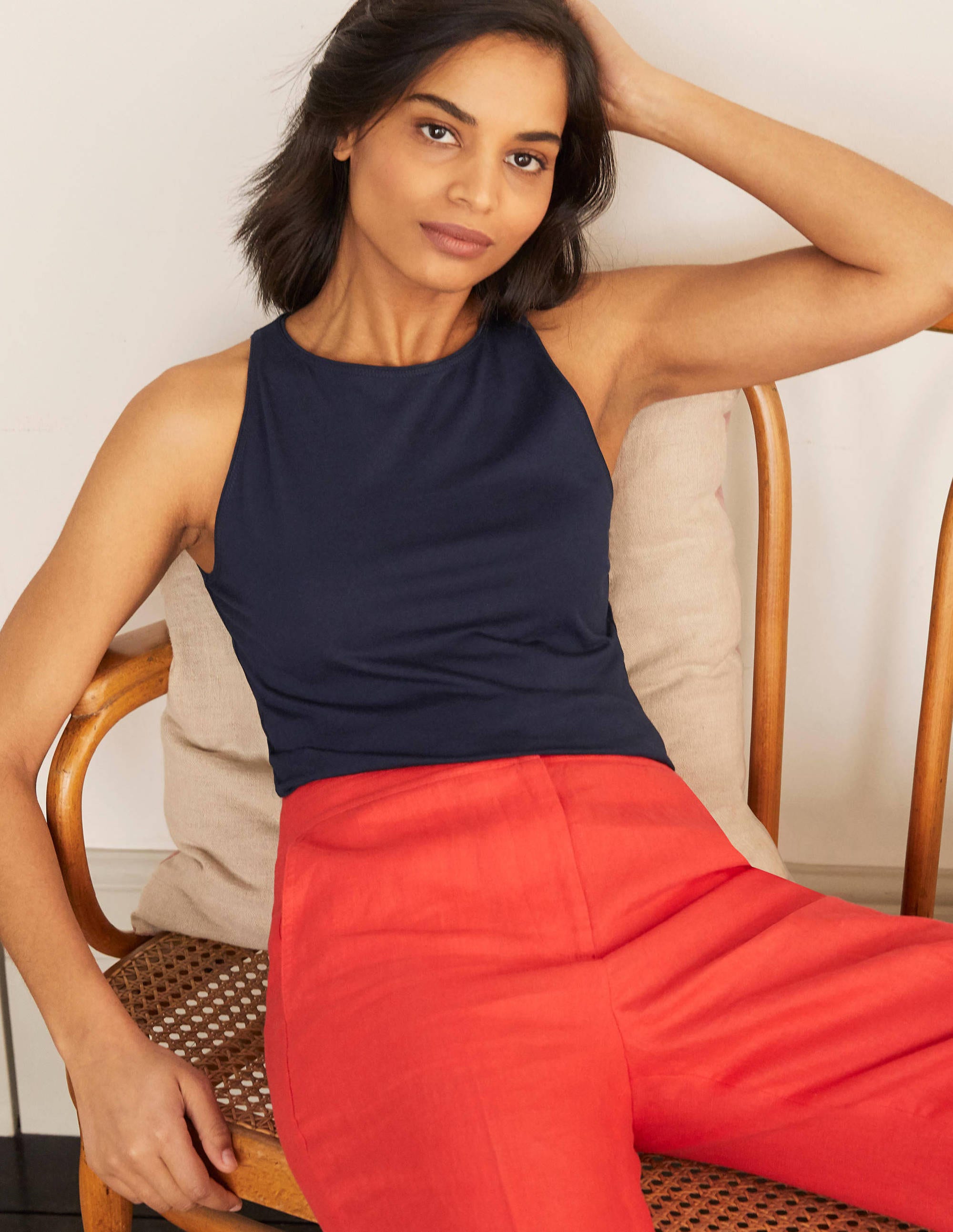 Top Arabella en jersey NAV Femme Boden, Navy