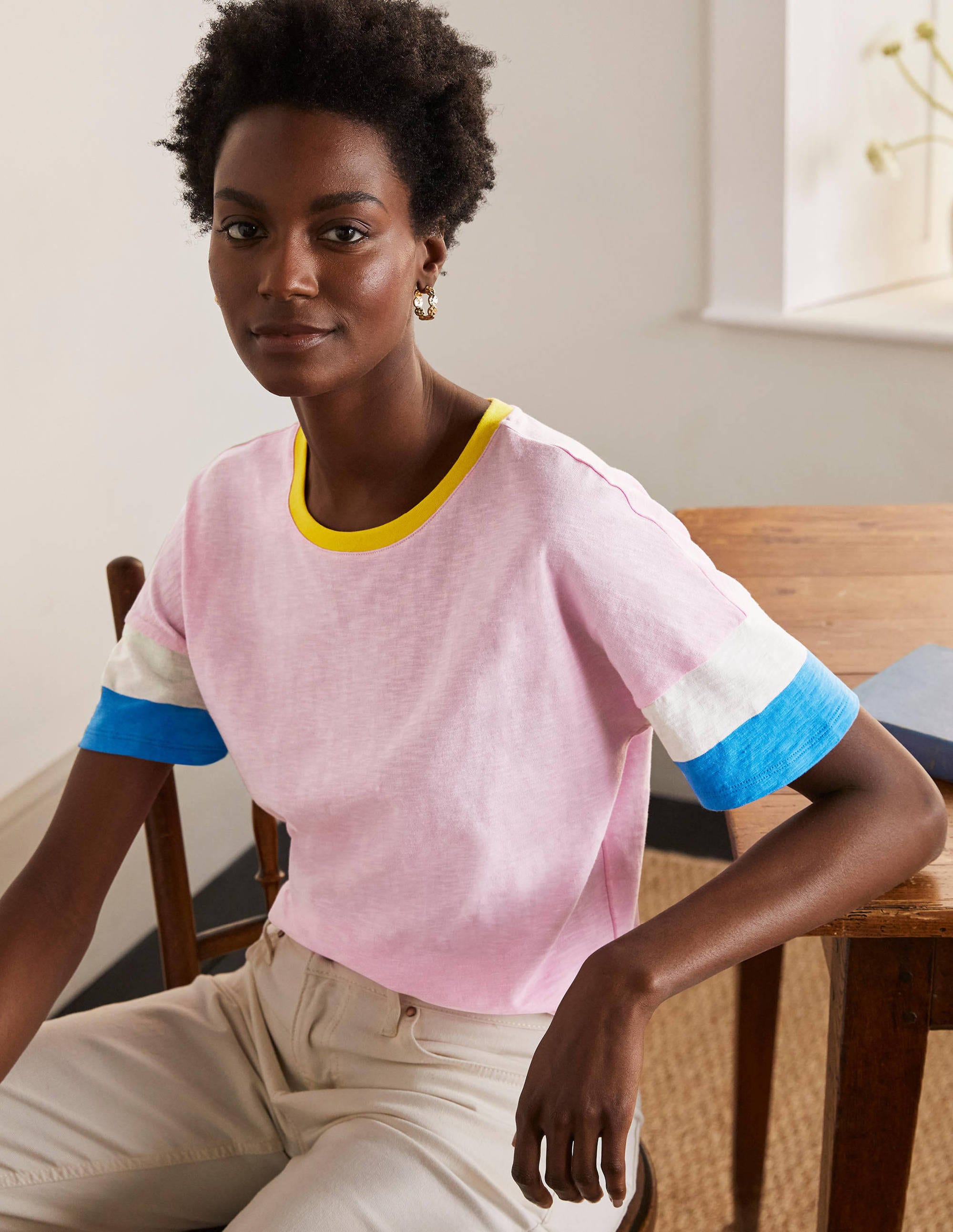 T-shirt Clarissa en jersey SPK Femme Boden, Pink