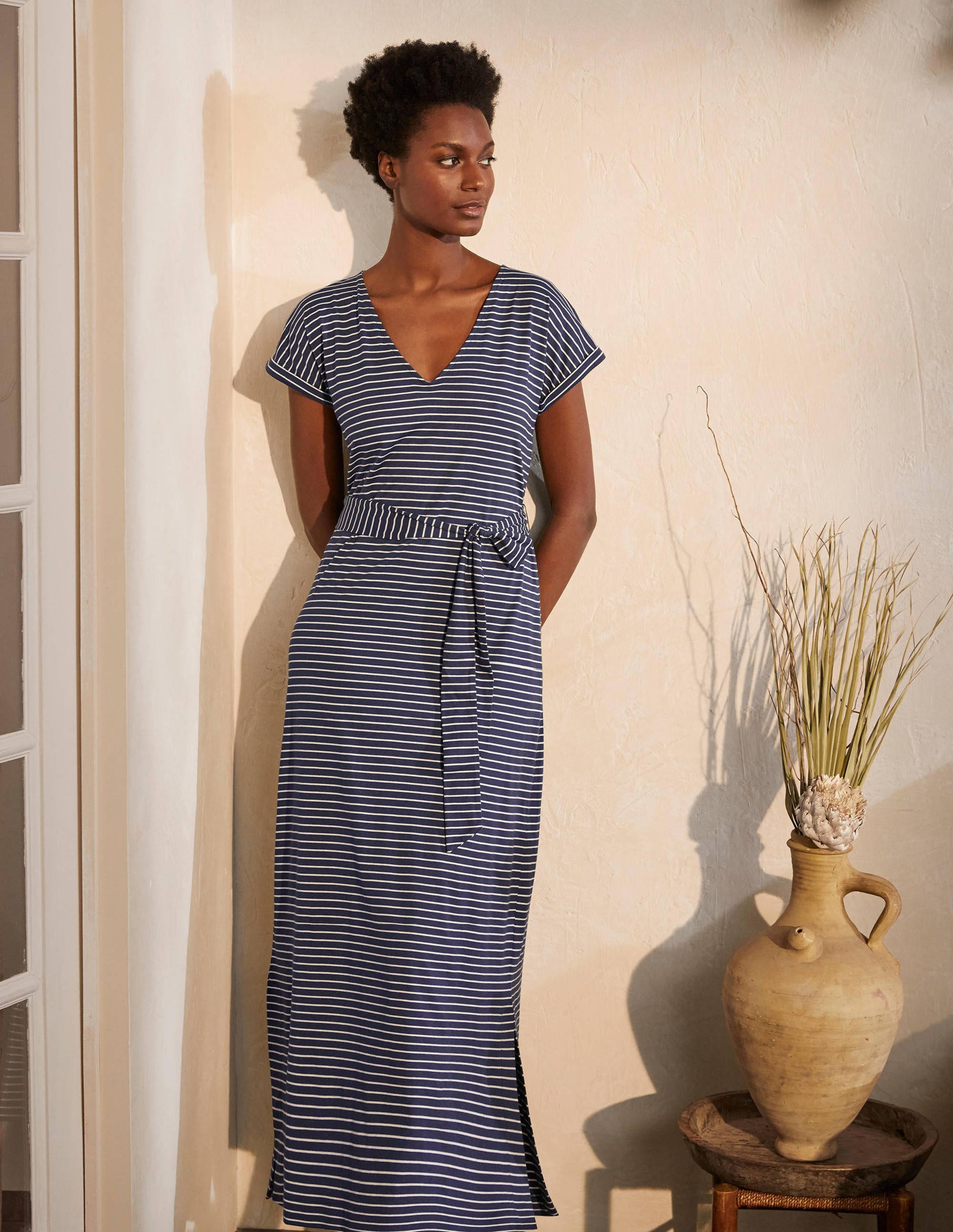 Robe T-shirt midi Ella NVY Femme Boden, Navy