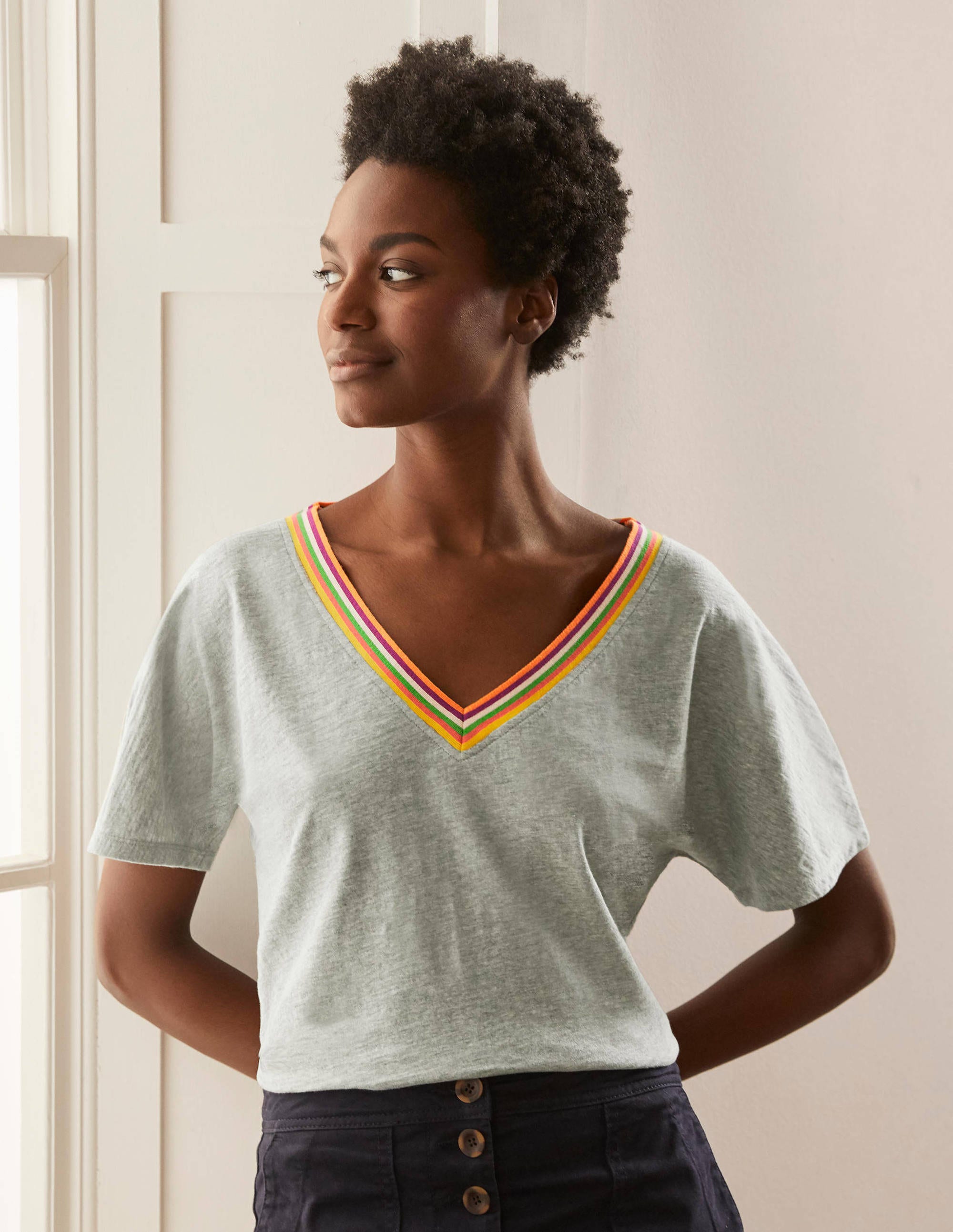 Top Beatrice en jersey GRY Femme Boden, Grey