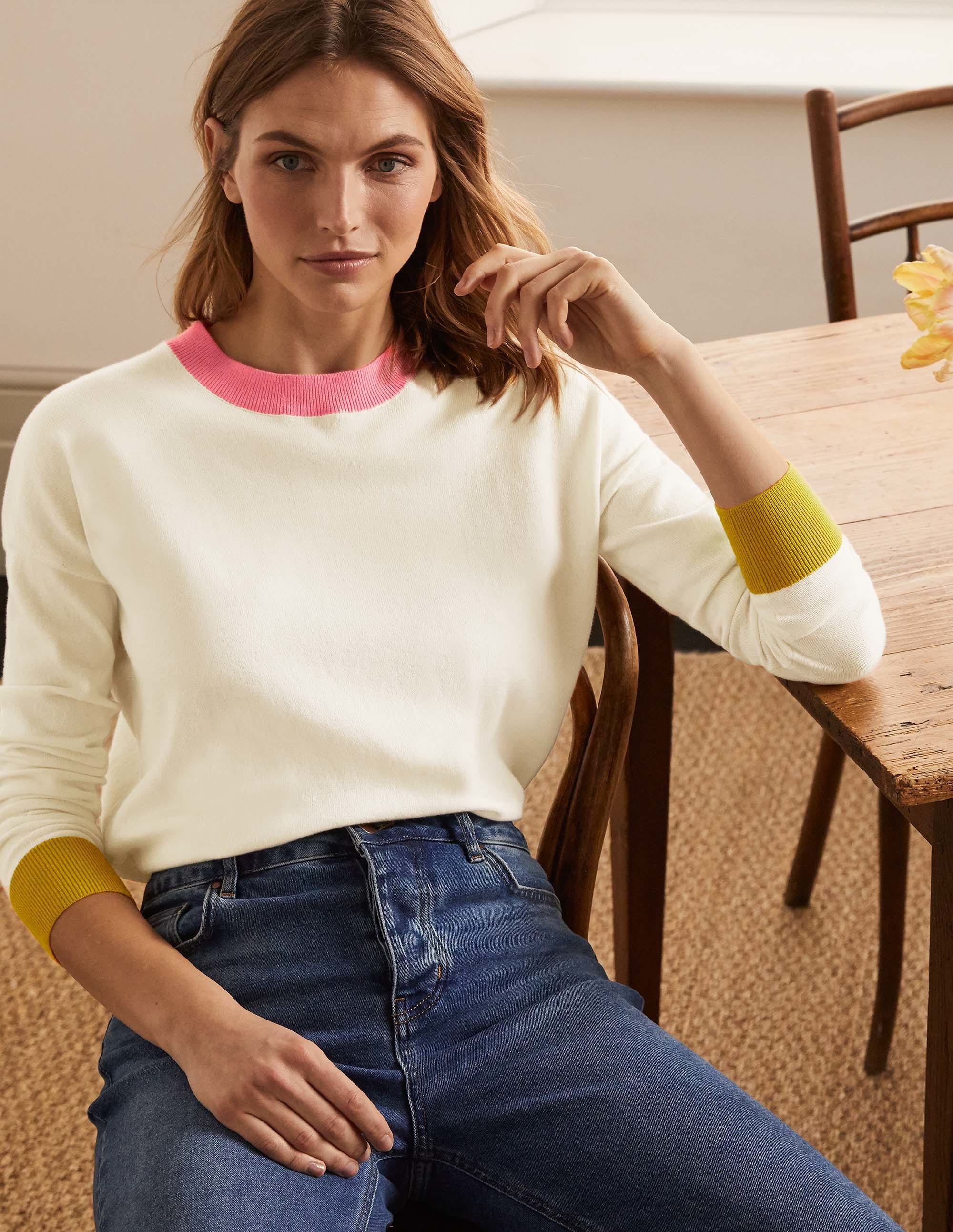 Charlotte Relaxed Jumper IVO Femme Boden, Ivoire