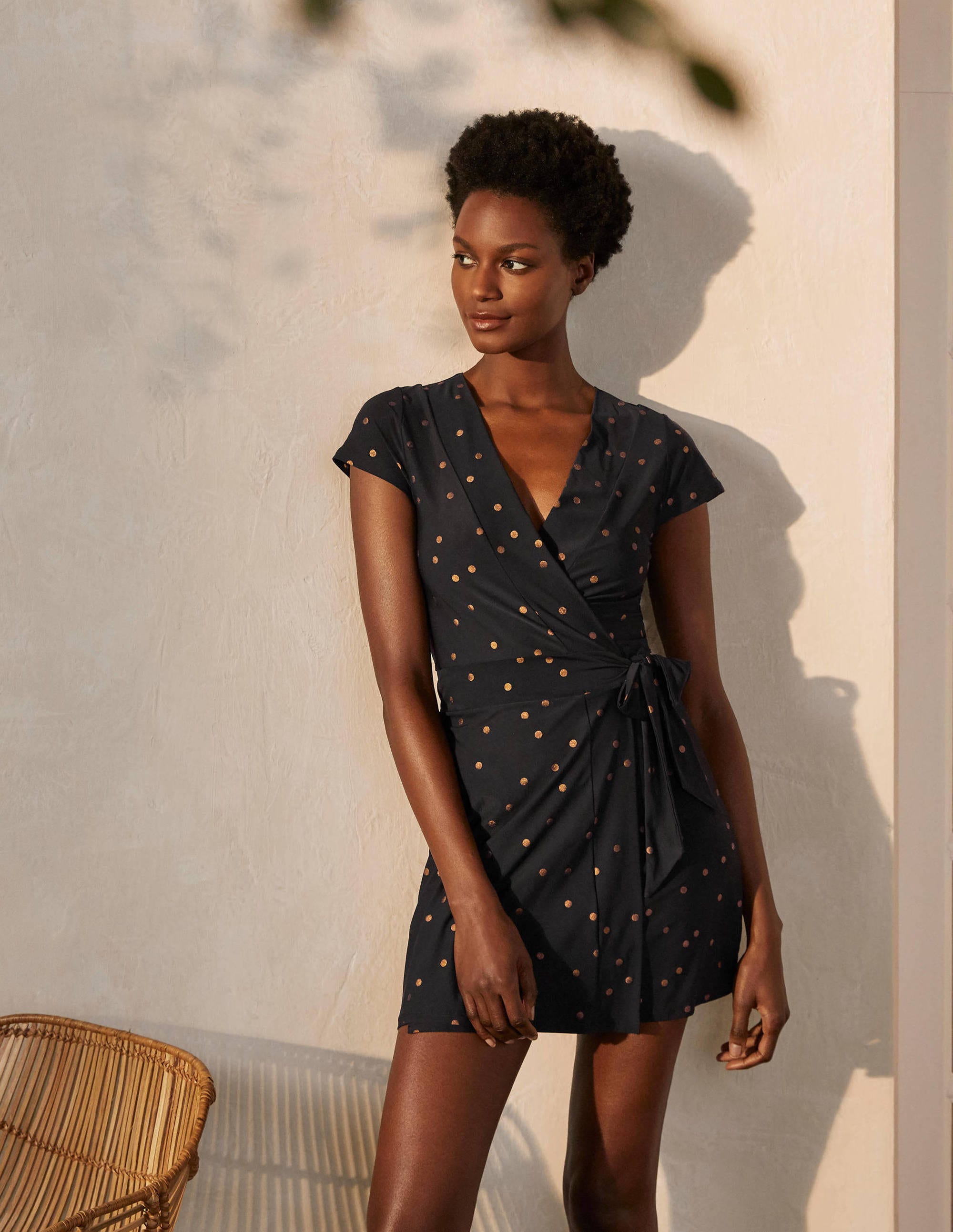 Robe de plage portefeuille Lefkada BLK Femme Boden, Black