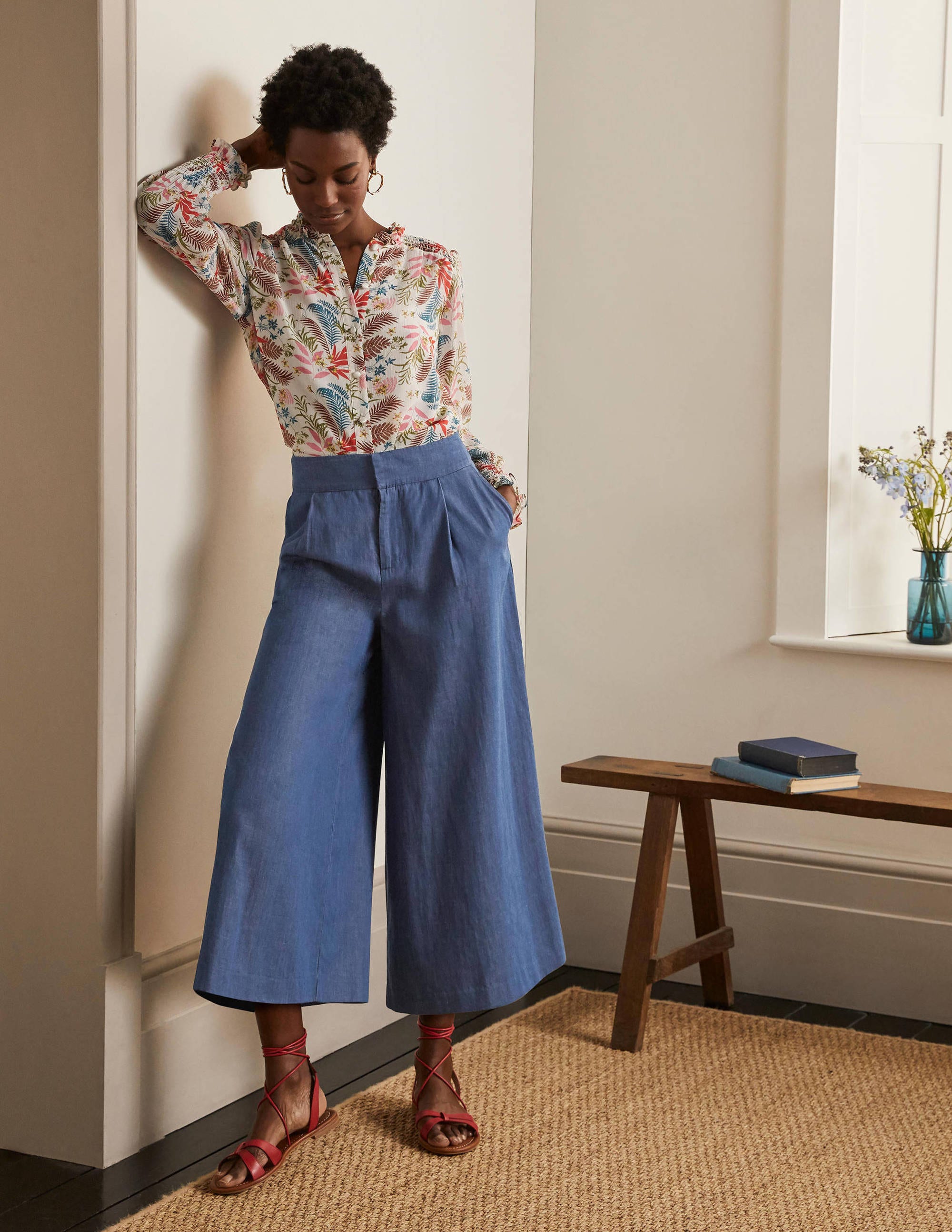 Jupe-culotte Brompton MDN Femme Boden, Denim