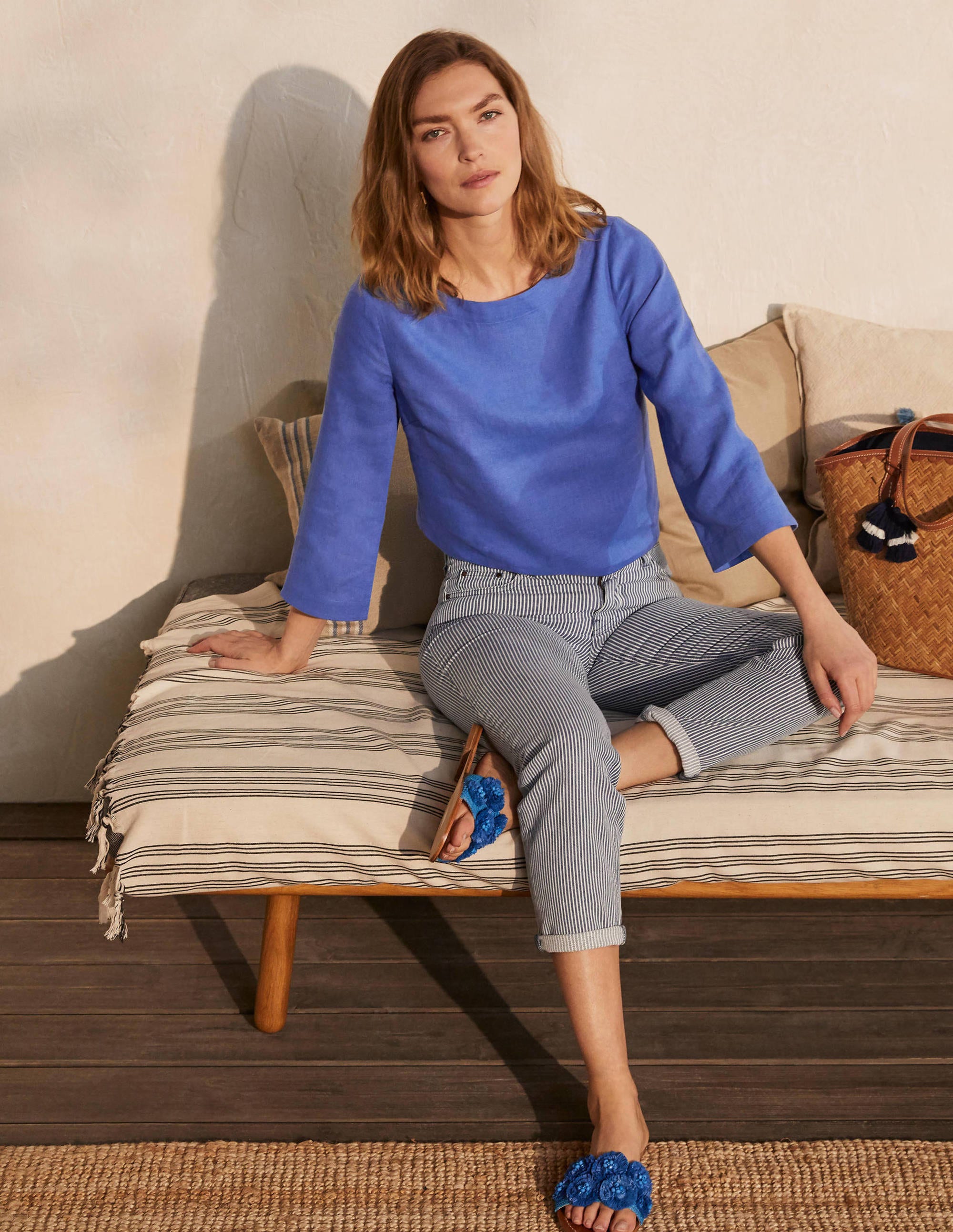 Top Laurie en lin BLU Boden Boden, Blue