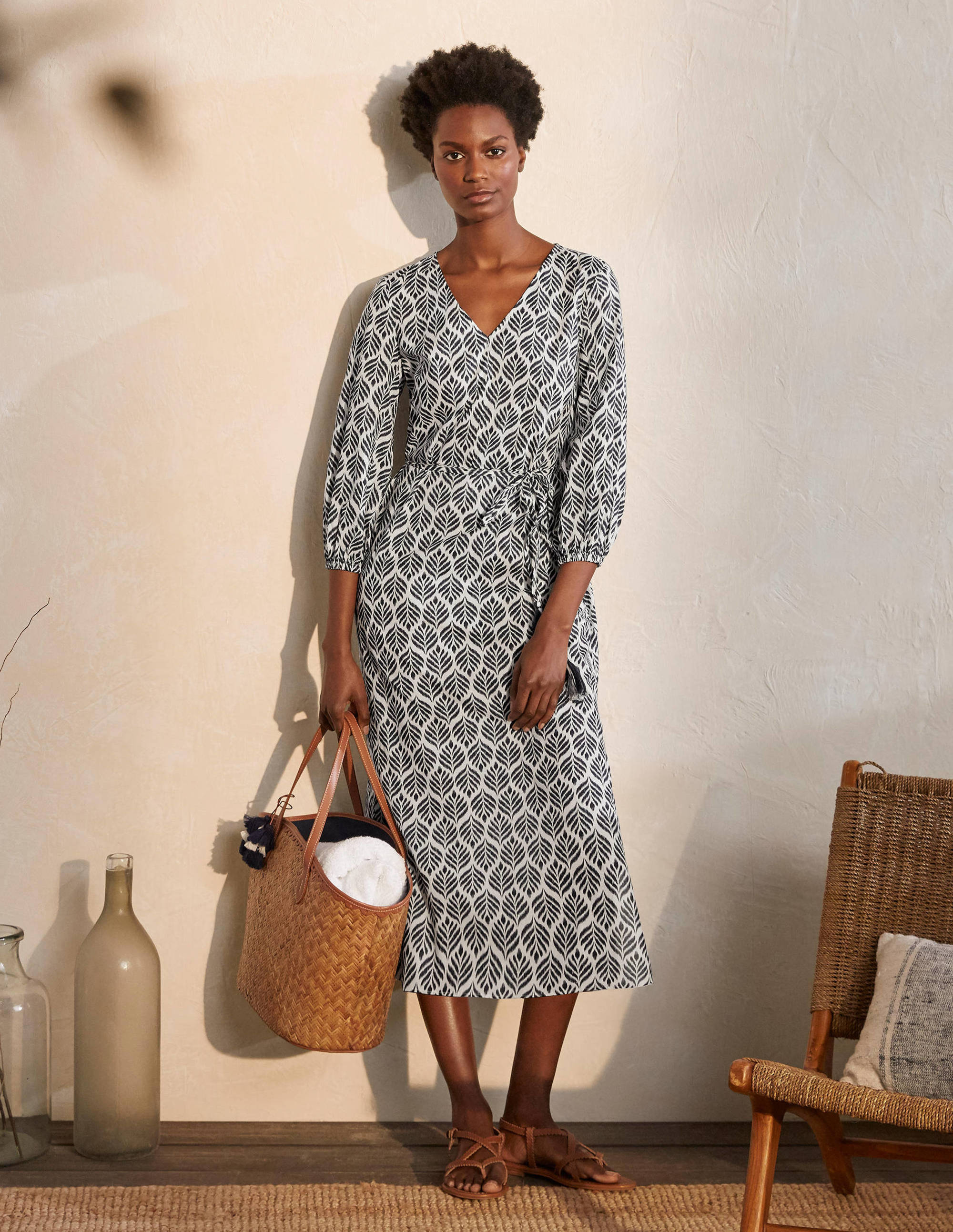 Robe midi Daria en coton IVO Femme Boden, Ivory