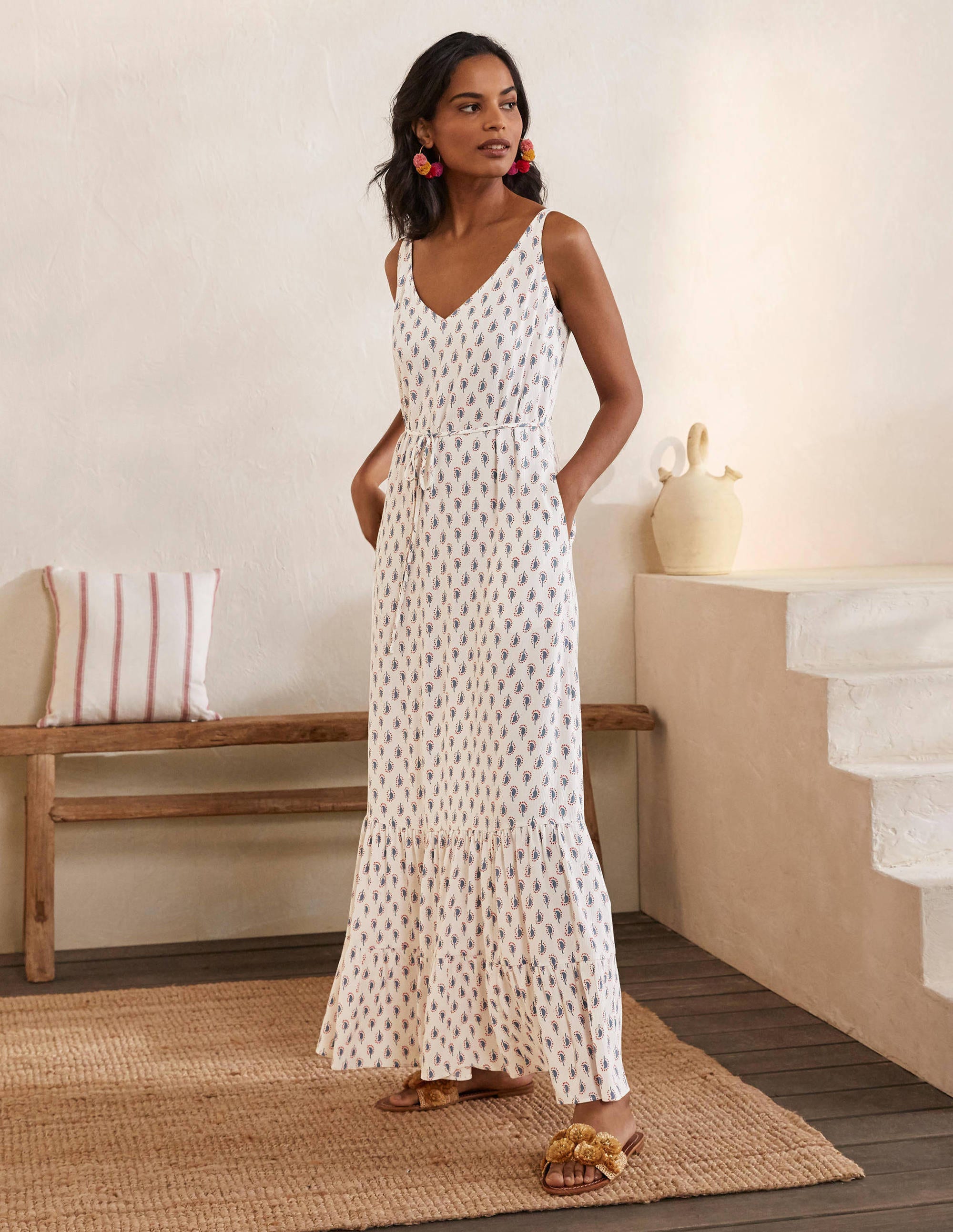 Robe longue Alicia IVO Femme Boden, Ivory