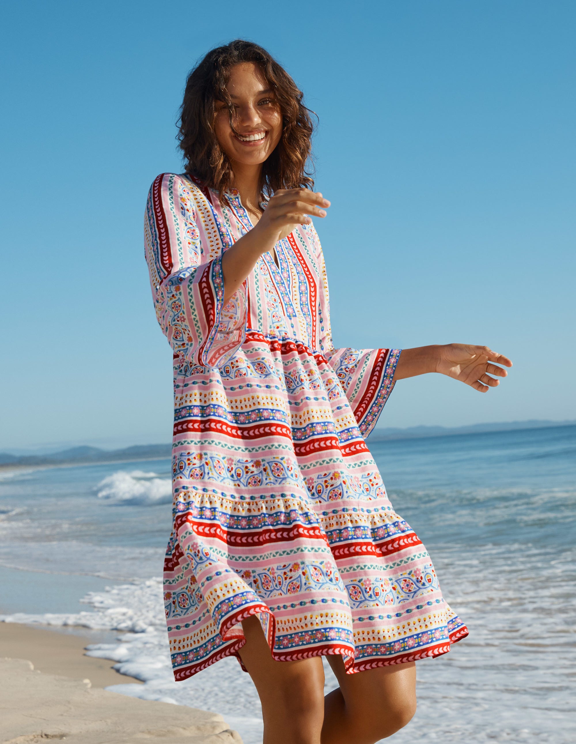 relaxed linen beach dress