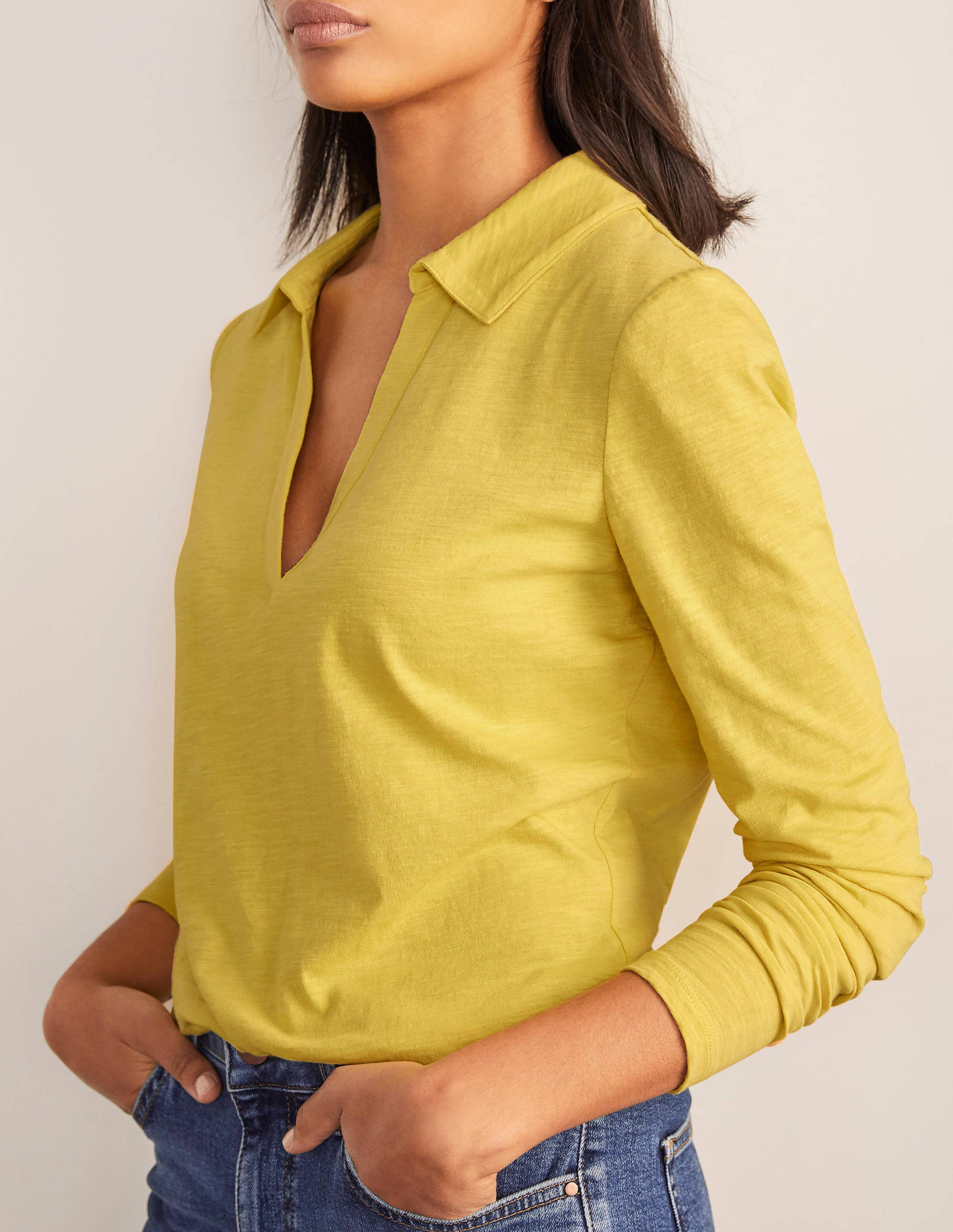 The Cotton Collar Notch Tee Pineapple Boden UK