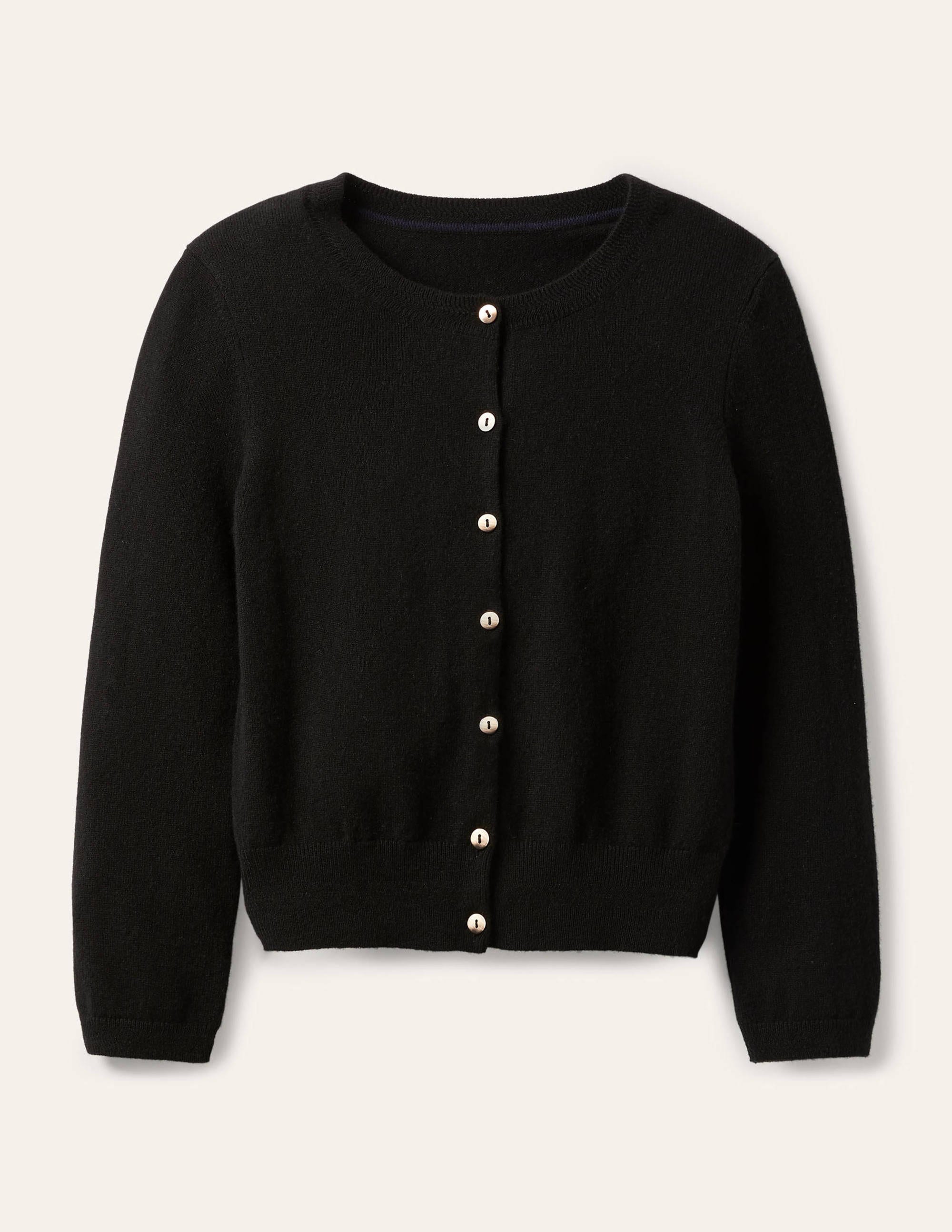 Cashmere Crop Cardigan - Black | Boden UK