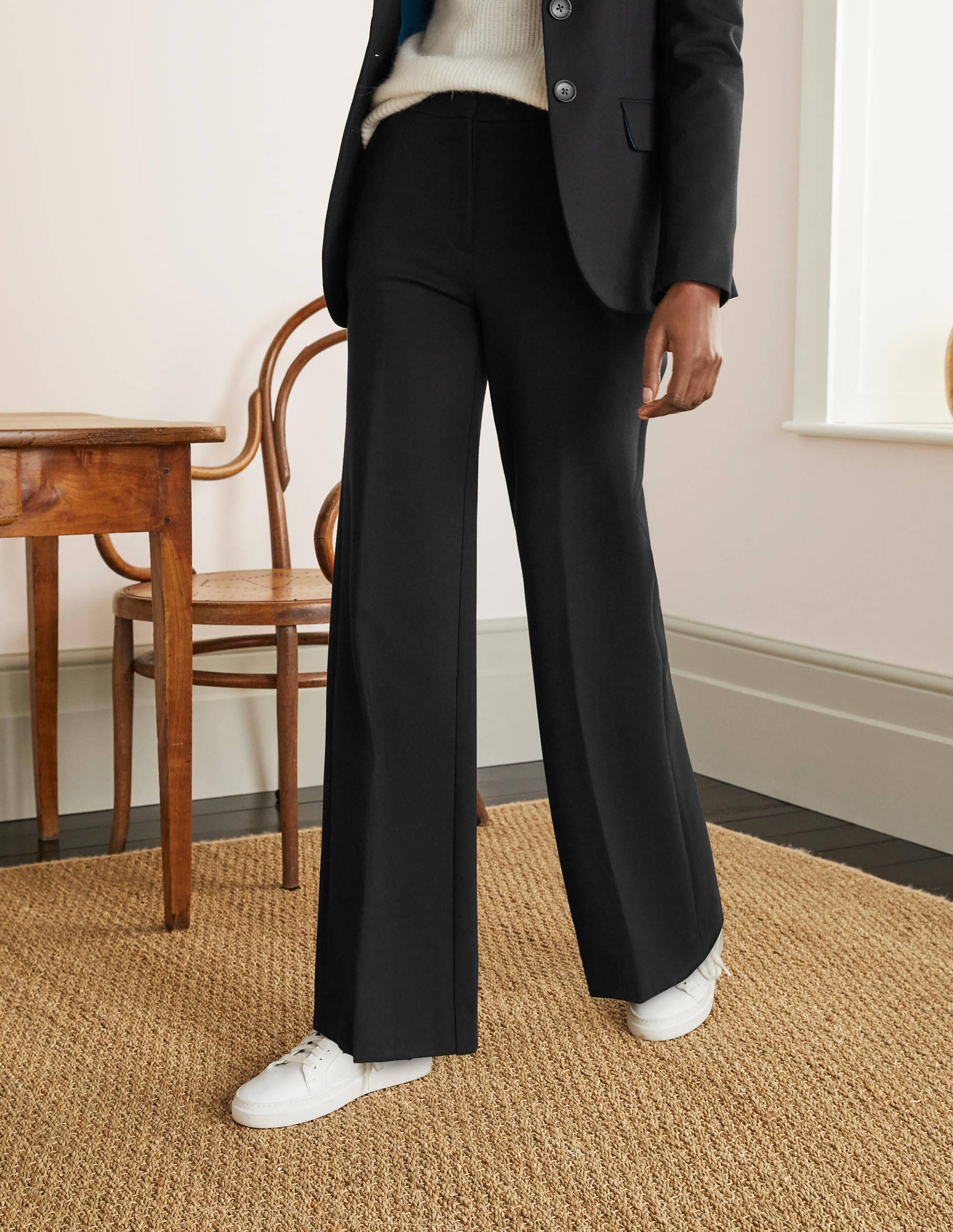 Hampshire Ponte Trousers Black Boden UK