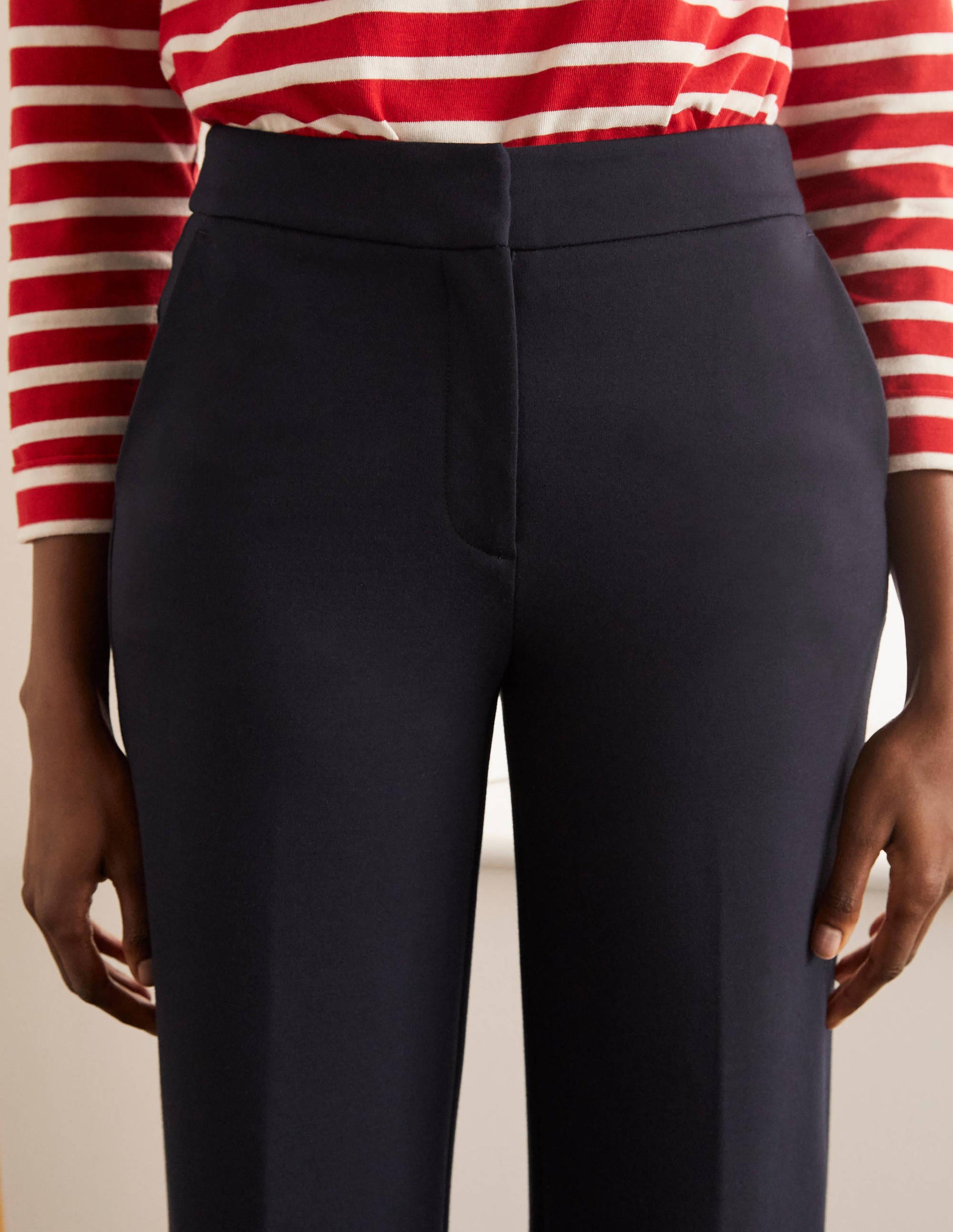 Hampshire Ponte Trousers Navy Boden UK
