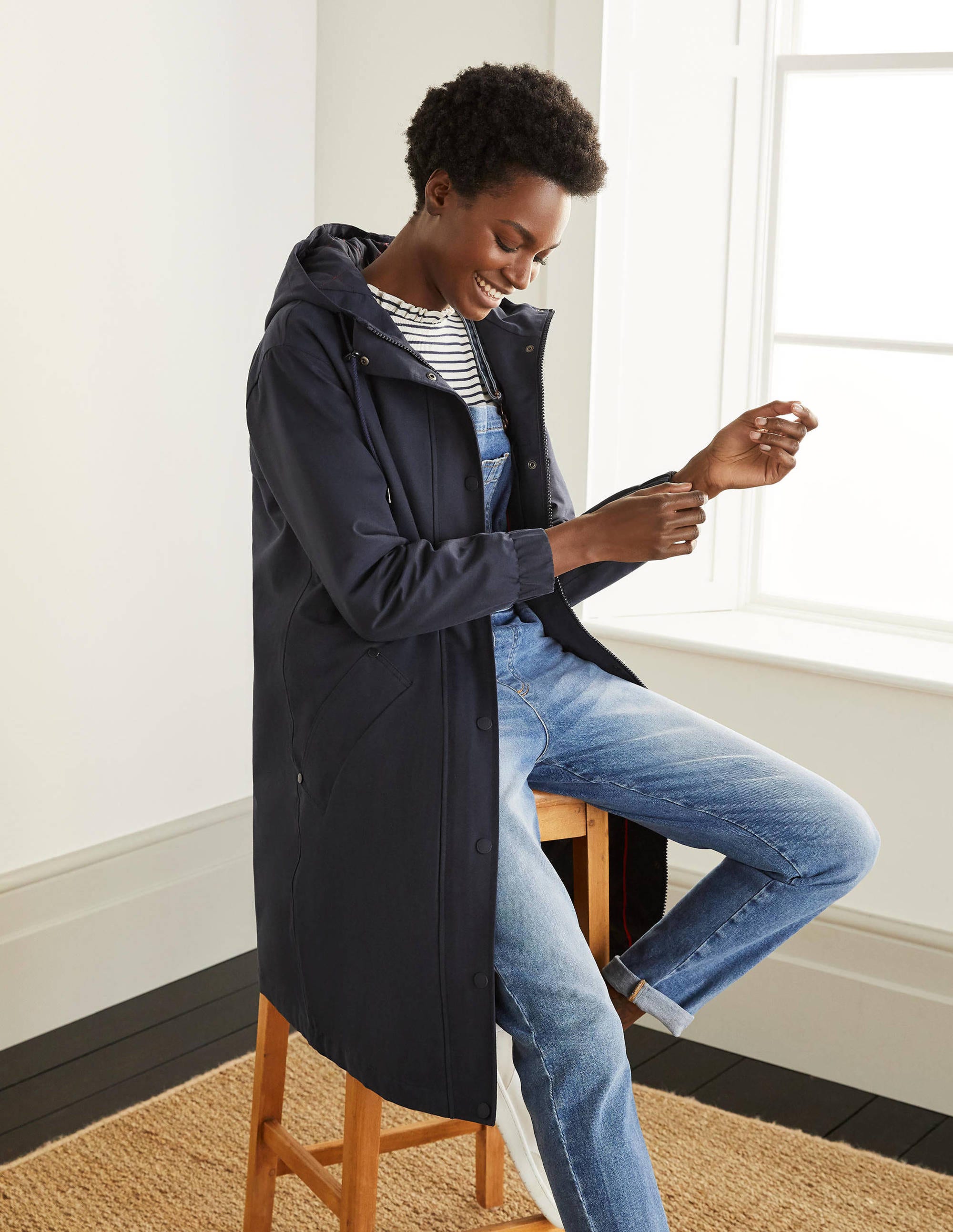 Tiverton Raincoat Navy Boden UK