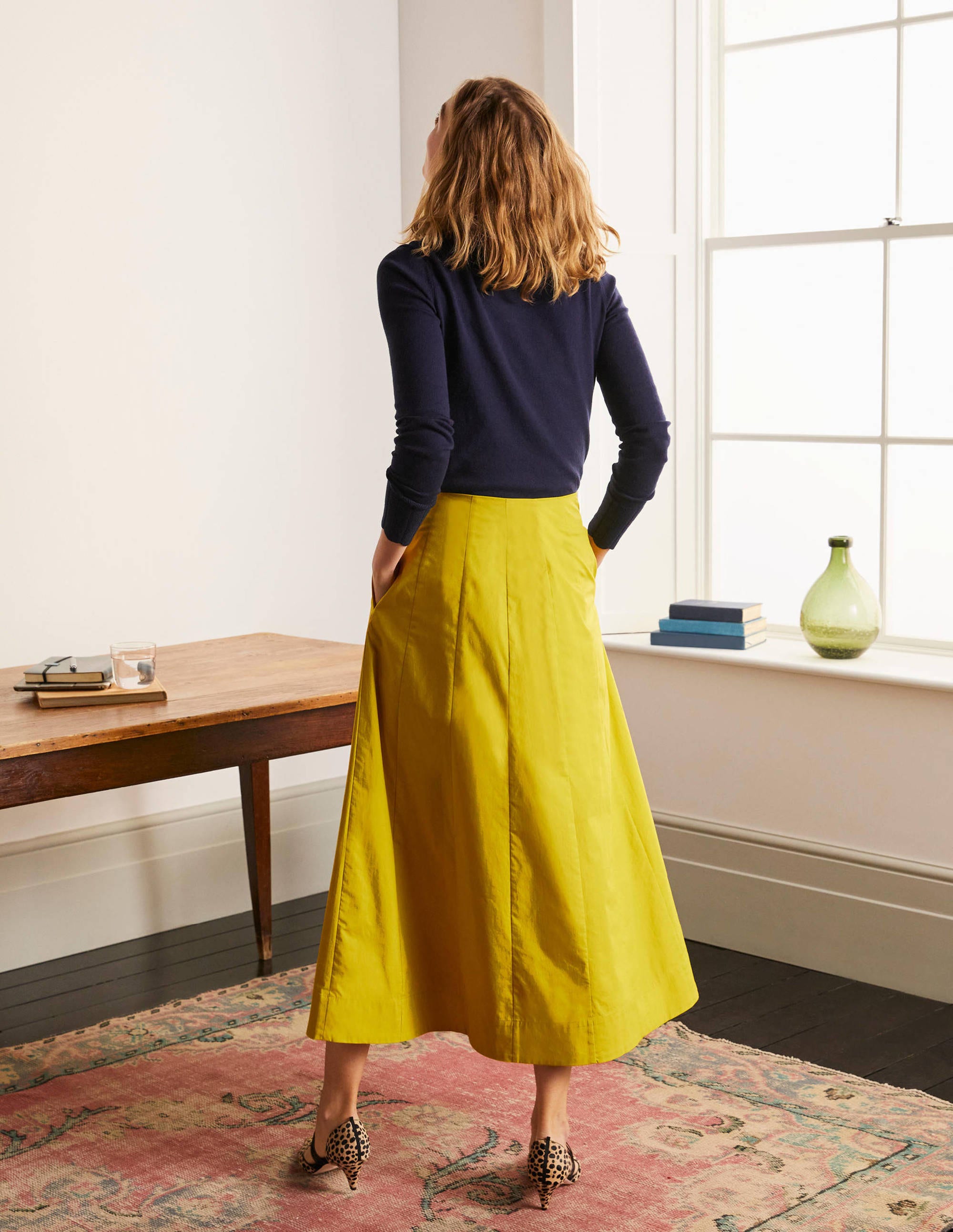 chartreuse maxi skirt