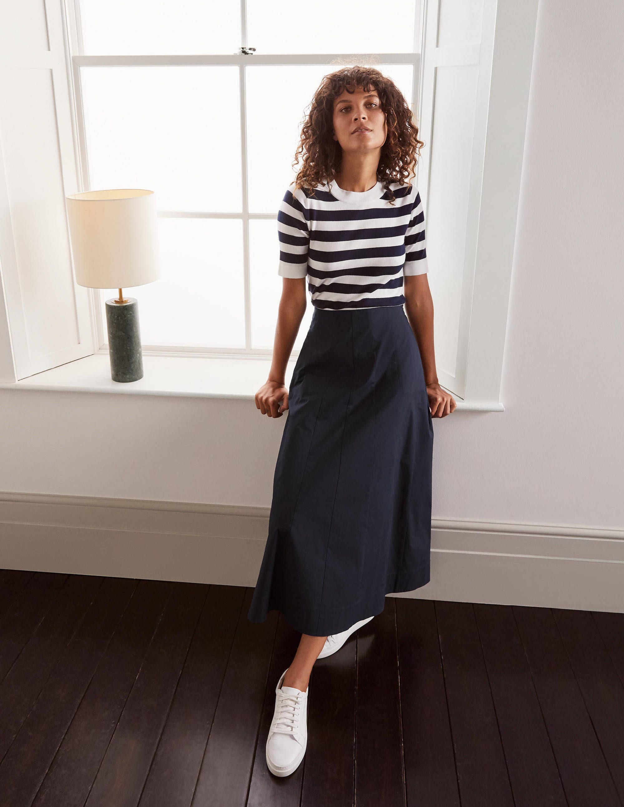 Marcia Midi Skirt Navy Boden UK