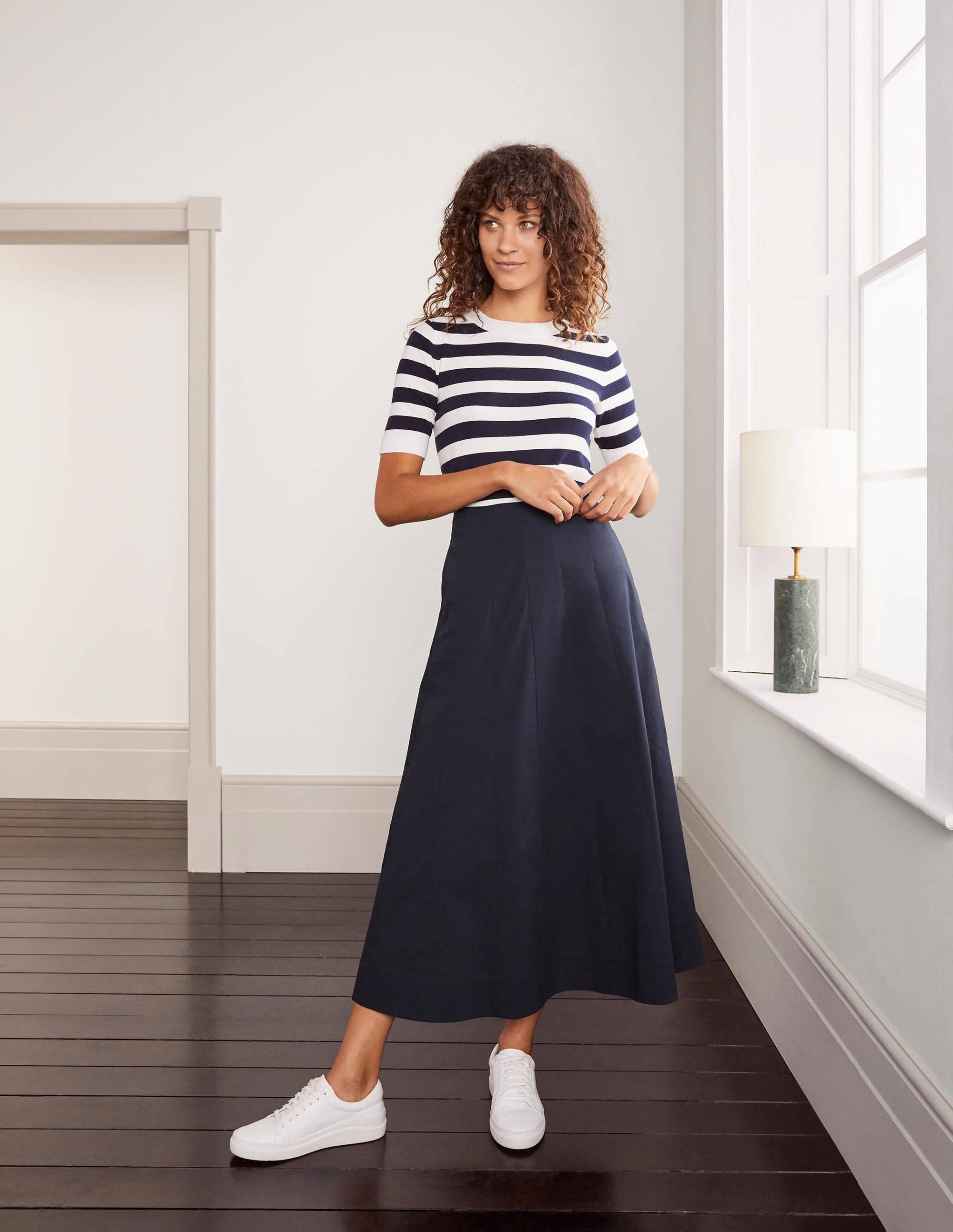 Marcia Midi Skirt Navy Boden UK