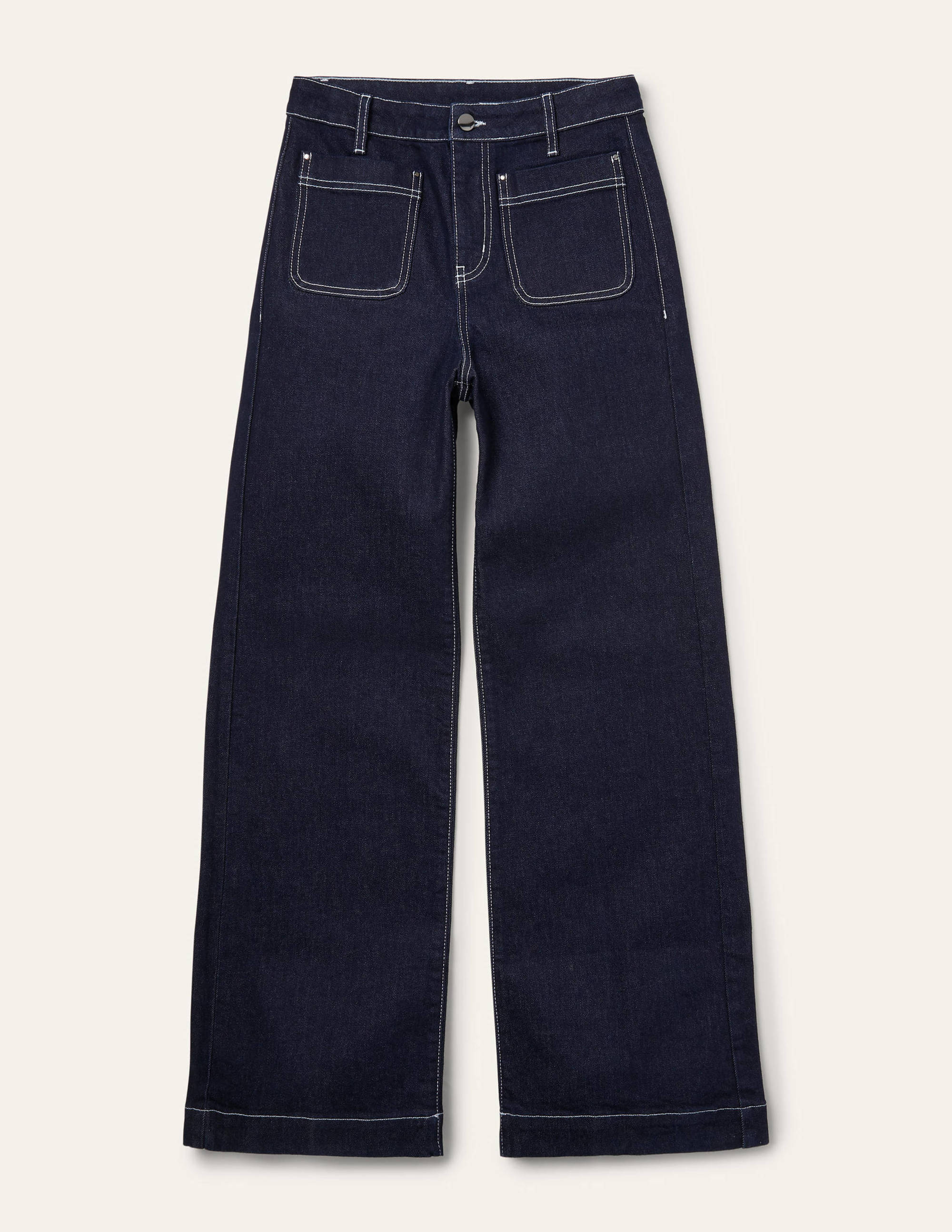 Patch Pocket Wide Leg Jeans Indigo Boden UK