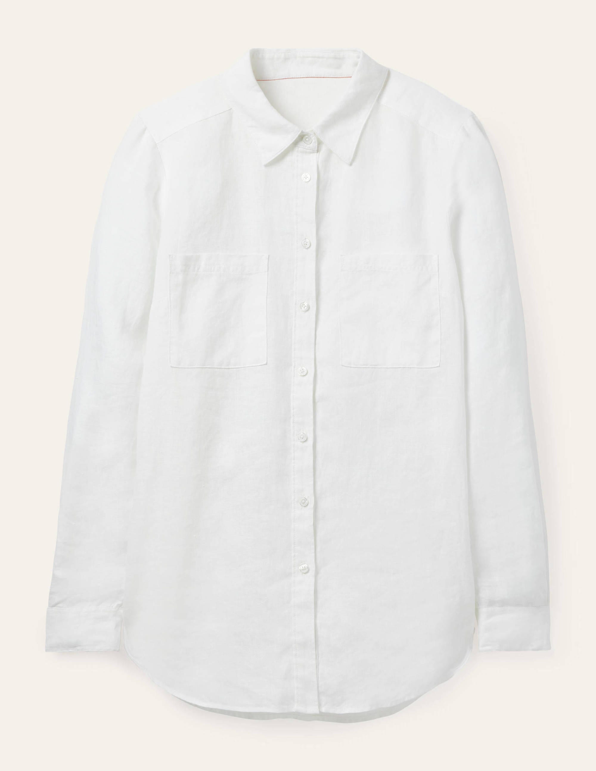 Linen Shirt White Boden UK