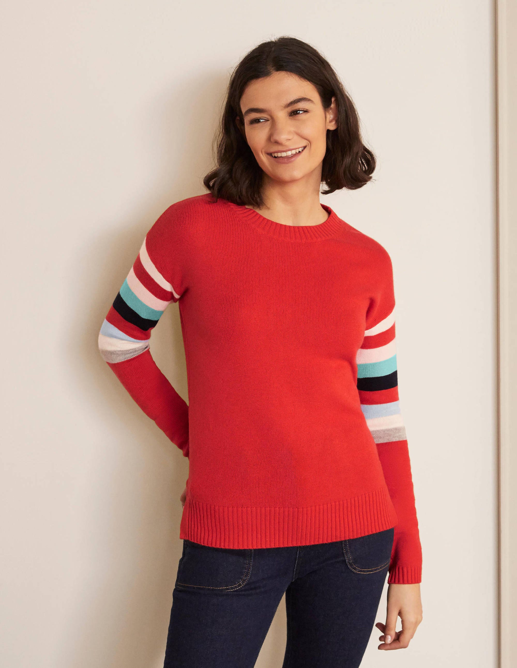 Lennox Relaxed Jumper - Cherry Red | Boden AU