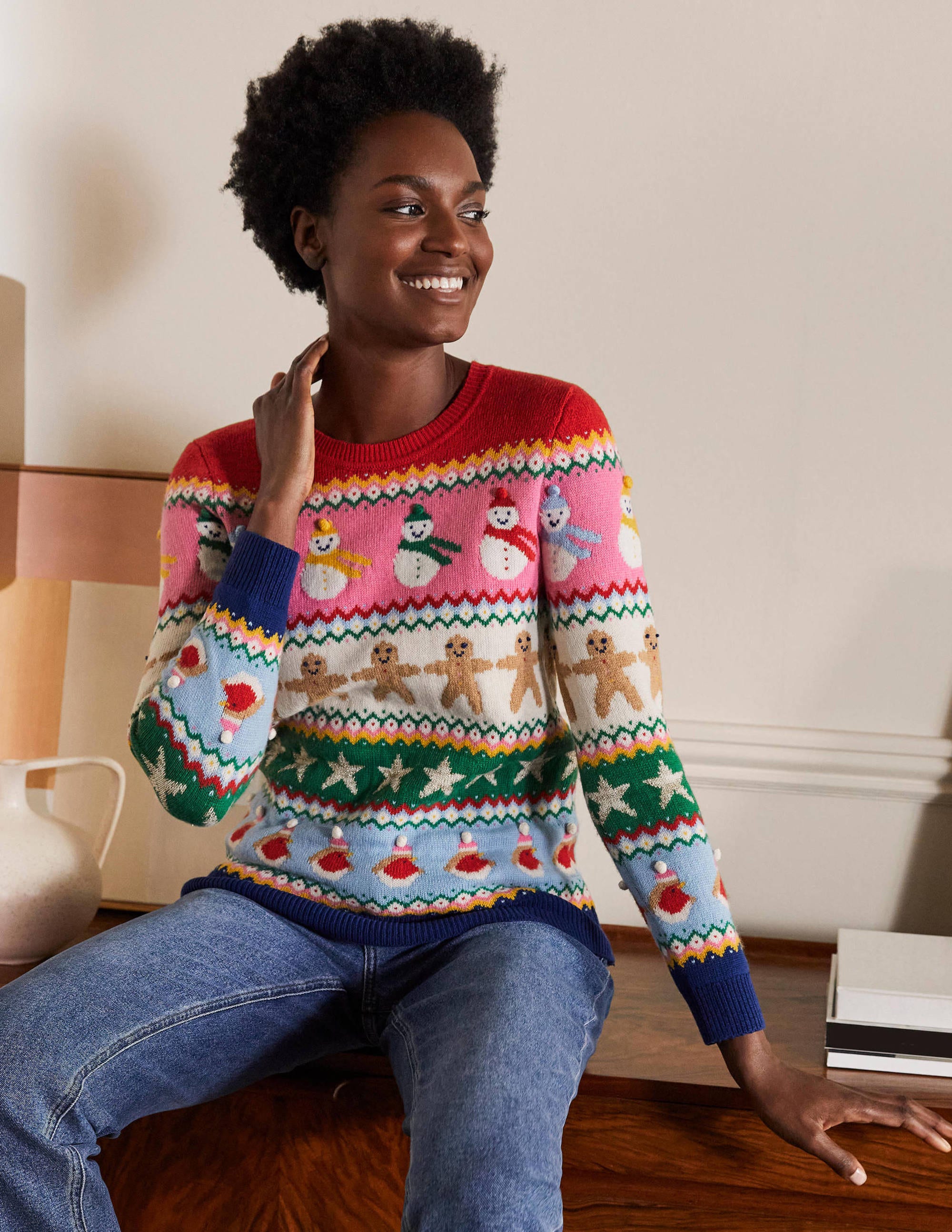 Pull de Noël STP Femme Boden, Multi