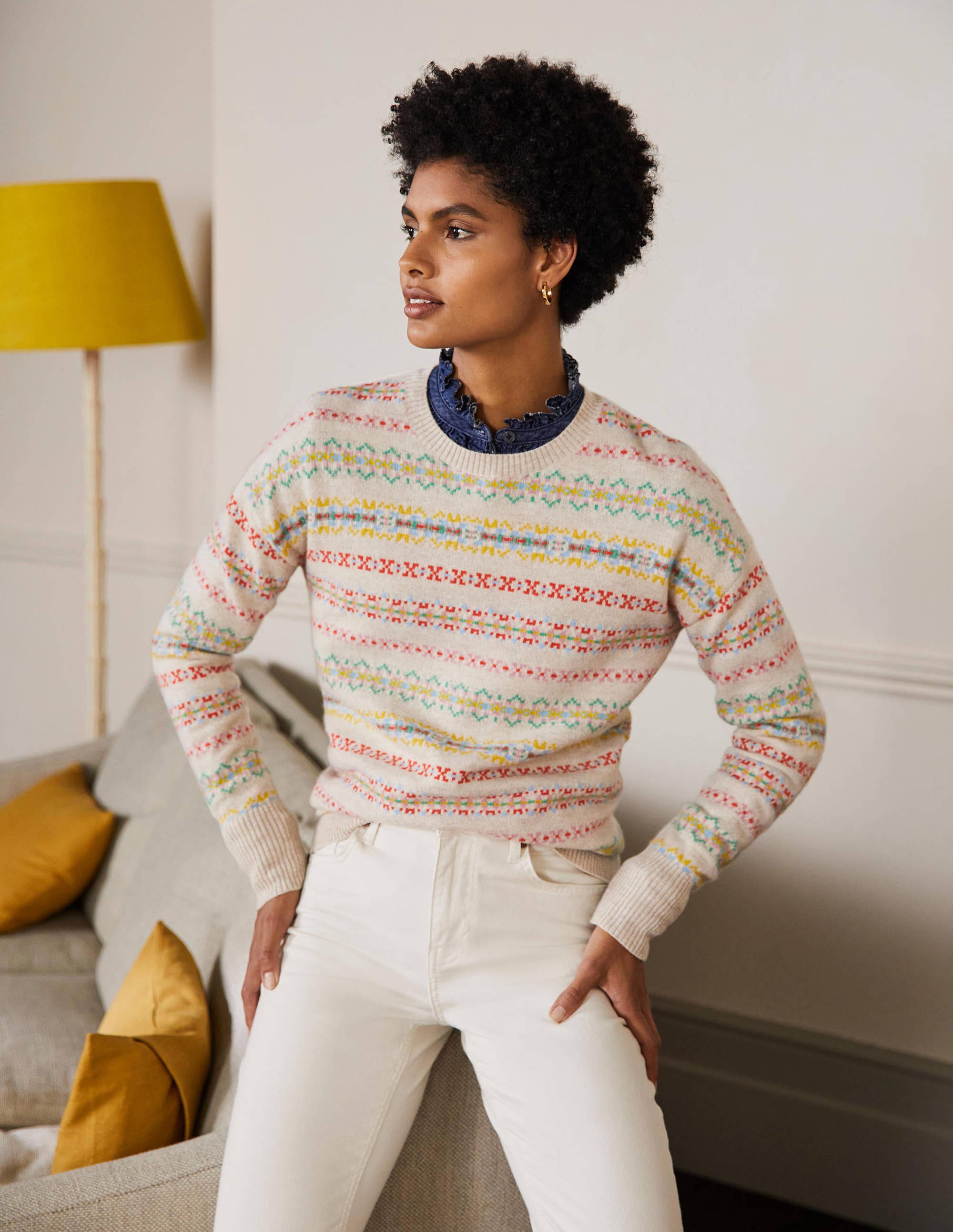 Pull Kesteven en cachemire MLT Femme Boden, Multi