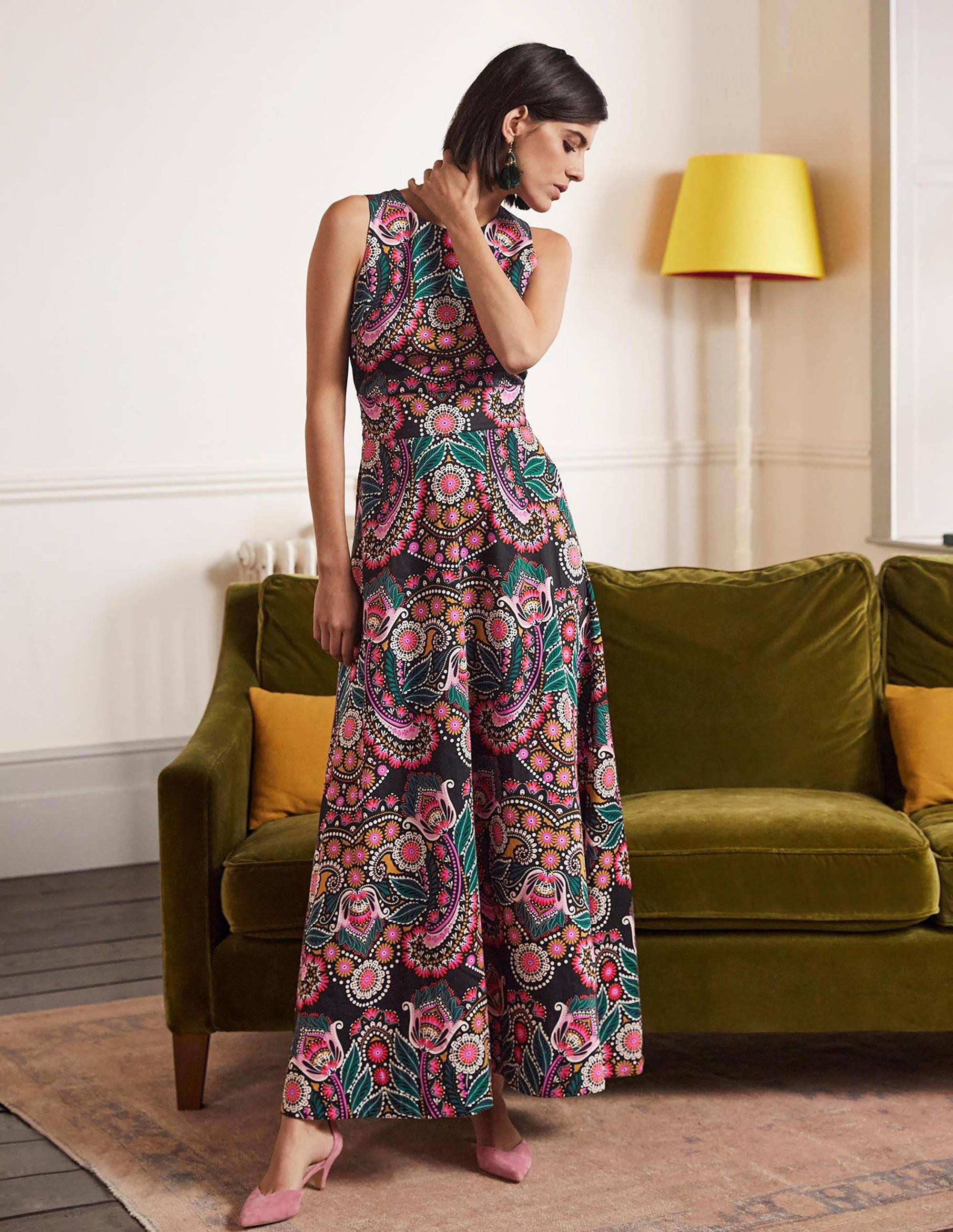 Robe longue ornée dans le dos BLK Femme Boden, Black
