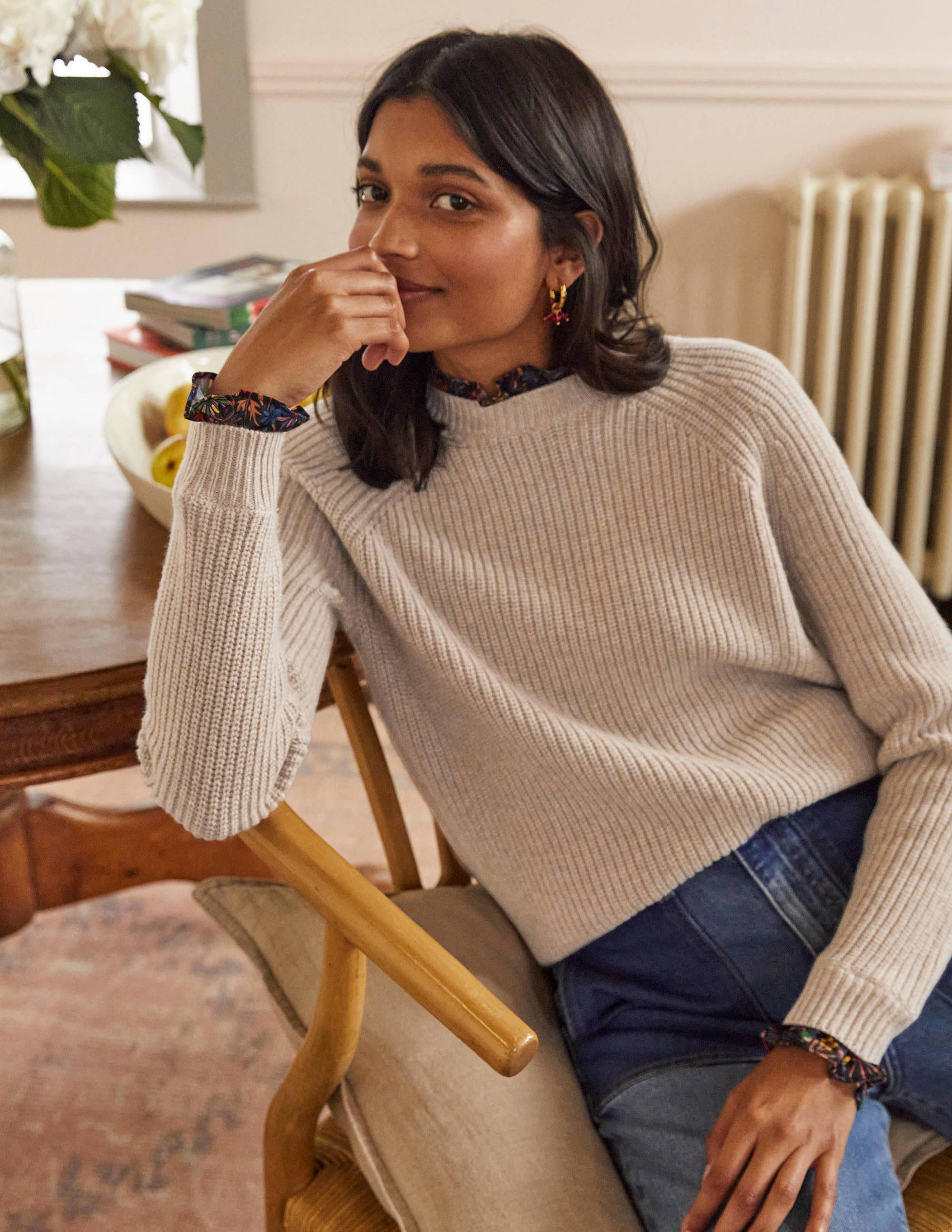 Pull tissé décontracté NEU Femme Boden, Natural