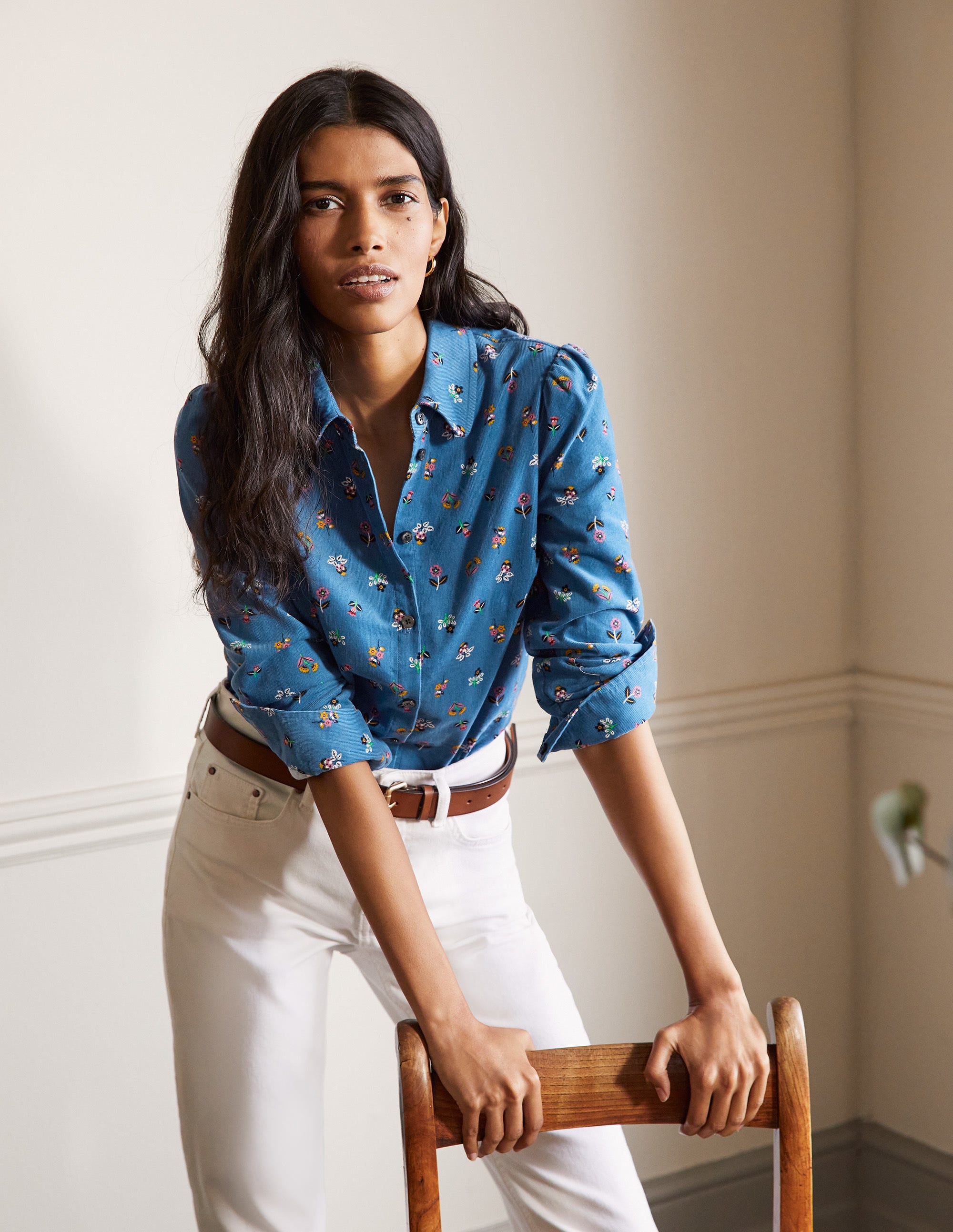Chemise Henrietta BLU Femme Boden, Blue