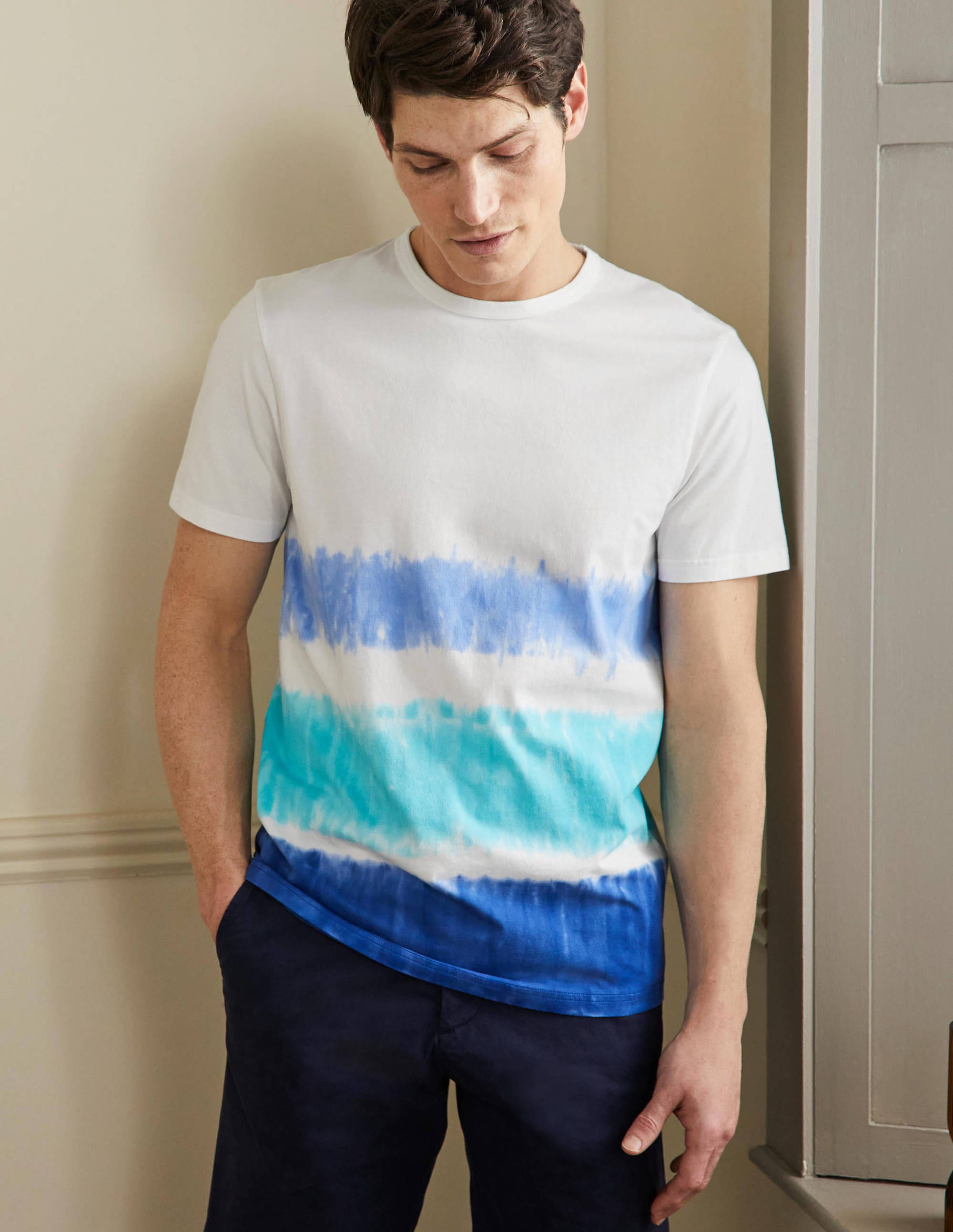 T-shirt Kingston SKY Homme Boden, Blues Dip Dye