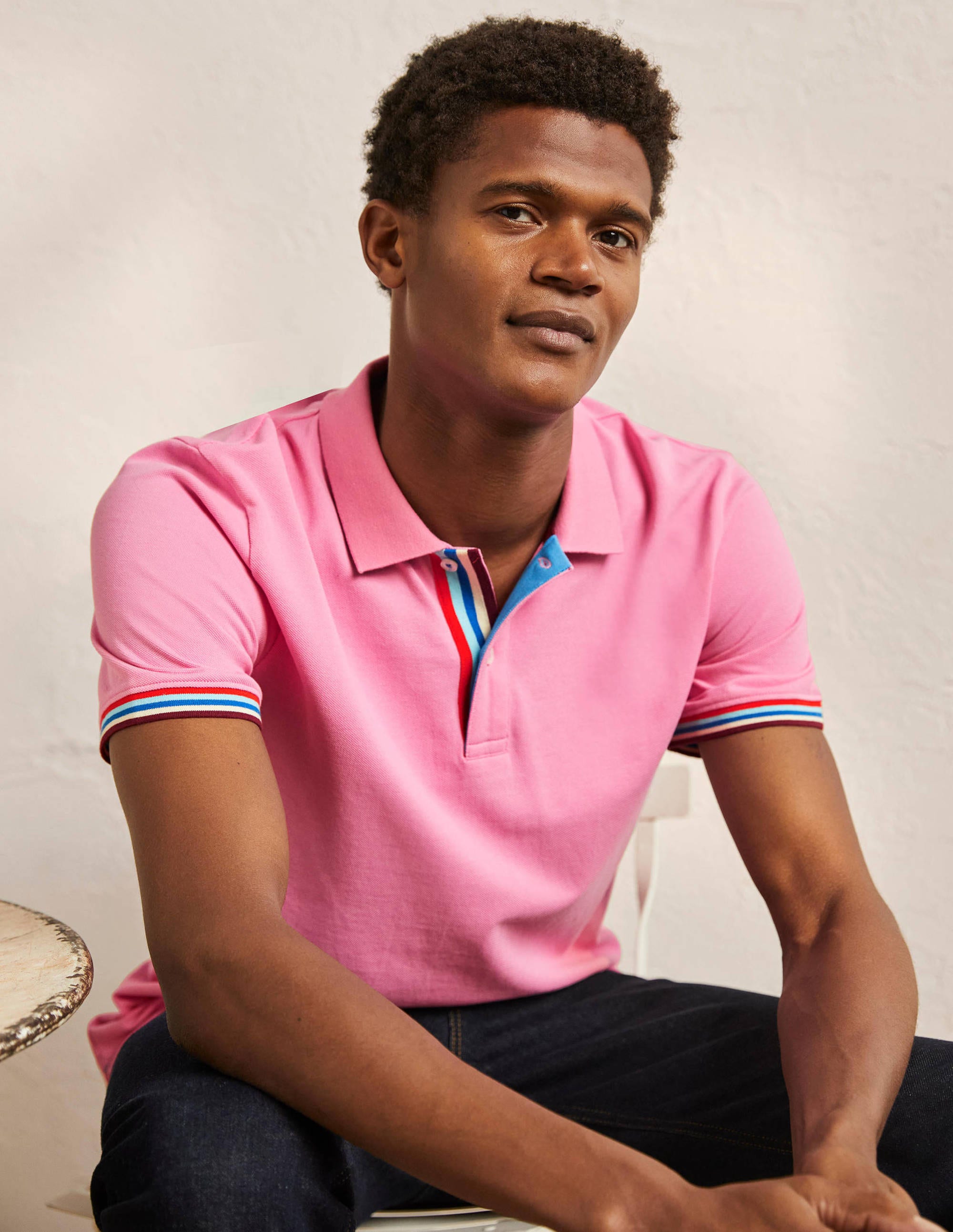 Polo en piqué BPK Homme Boden, Pink