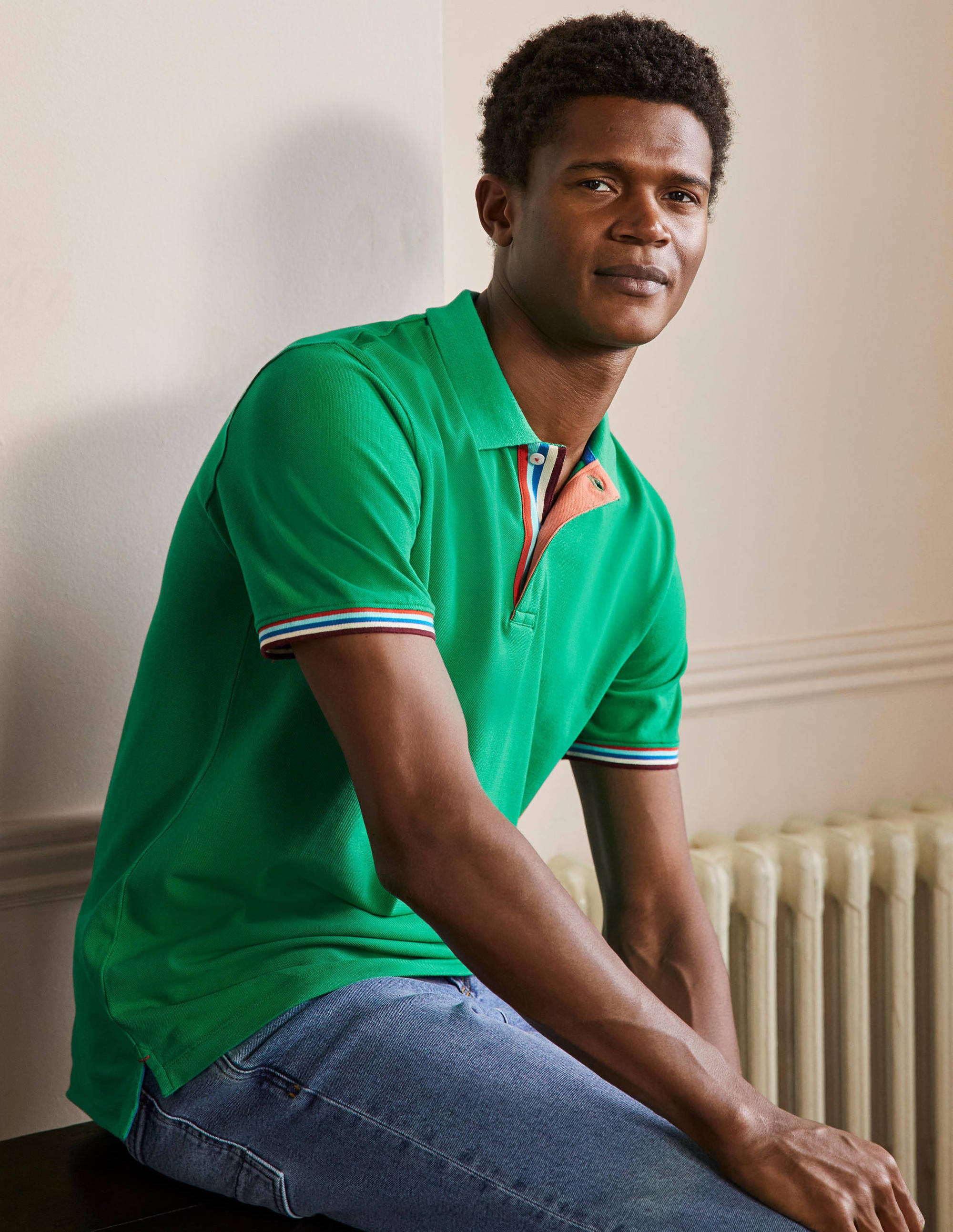 Polo en piqué JAD Homme Boden, Green