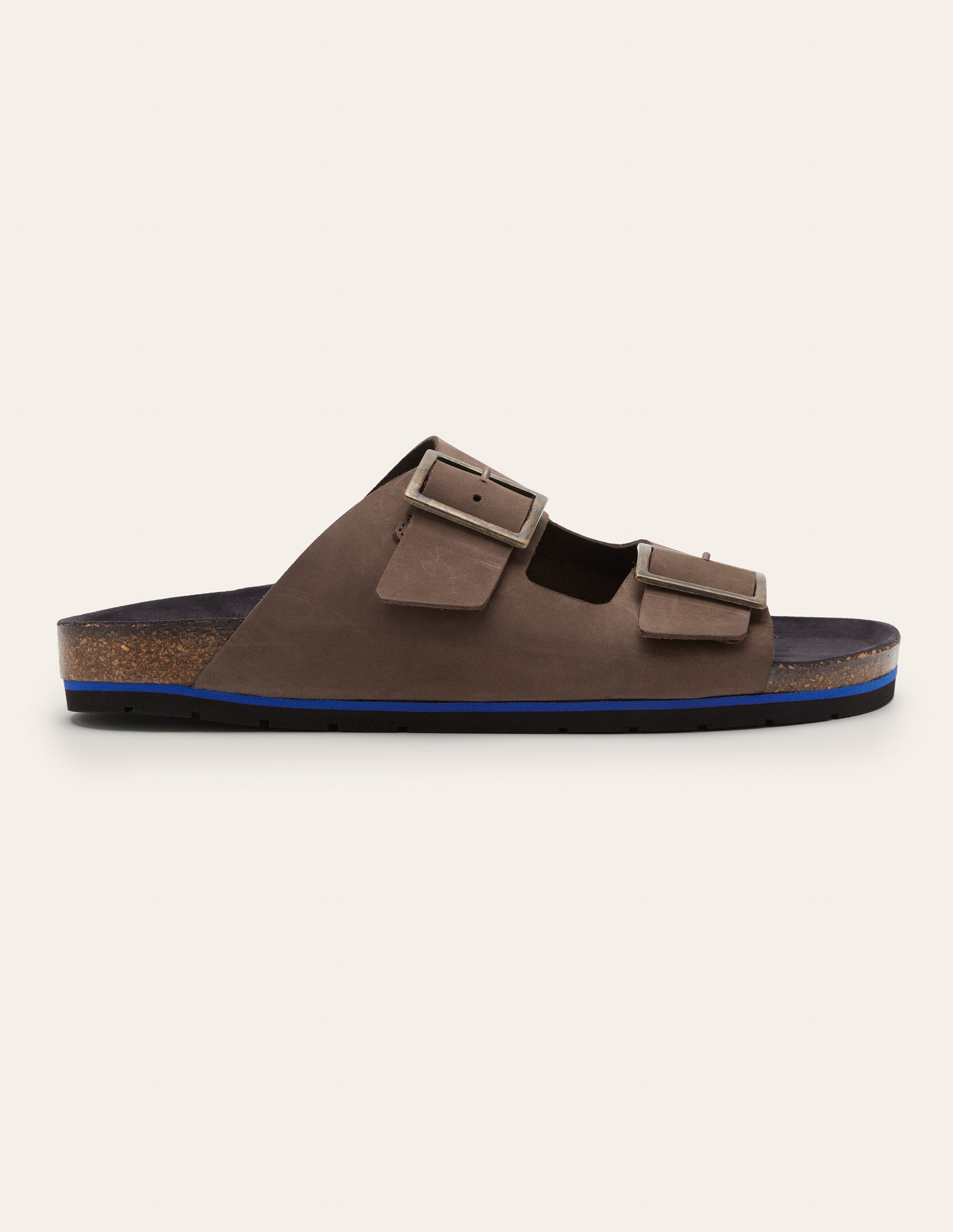 Sandales en cuir à deux brides BRN Homme Boden, Brown