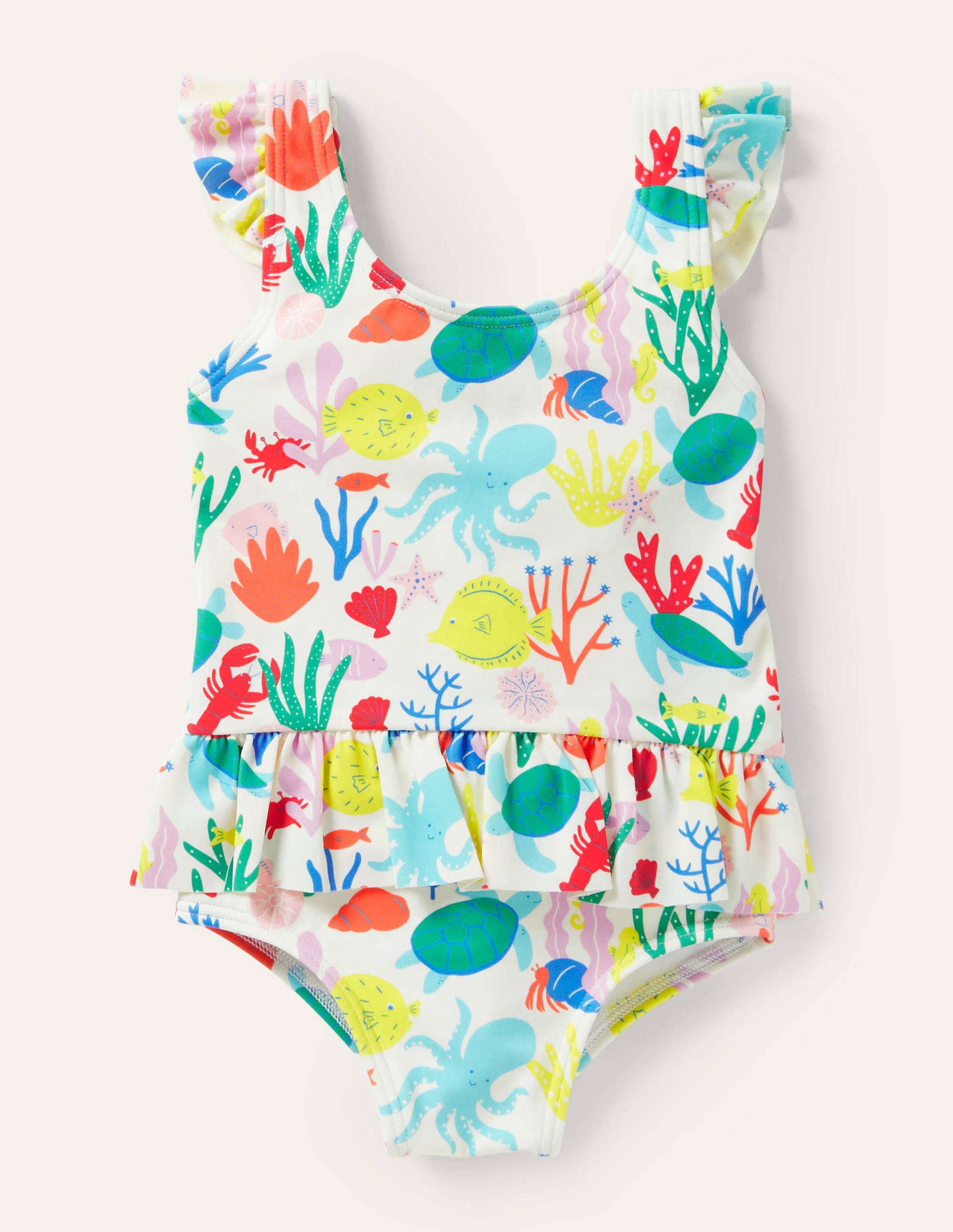 Joli maillot de bain à taille volantée MPT Bébé Boden, Multi