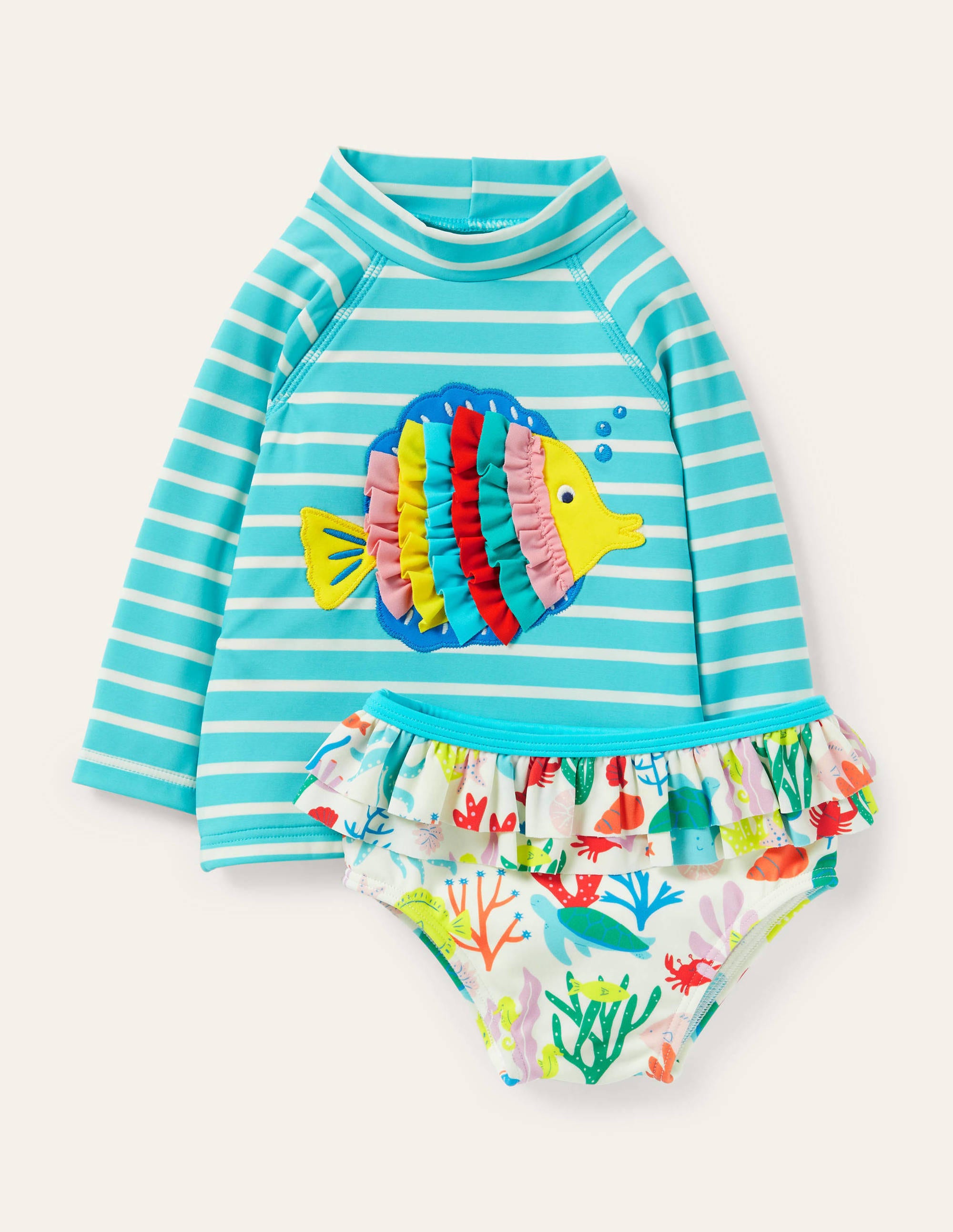 Ensemble avec haut de plage BLU Bébé Boden, Blue