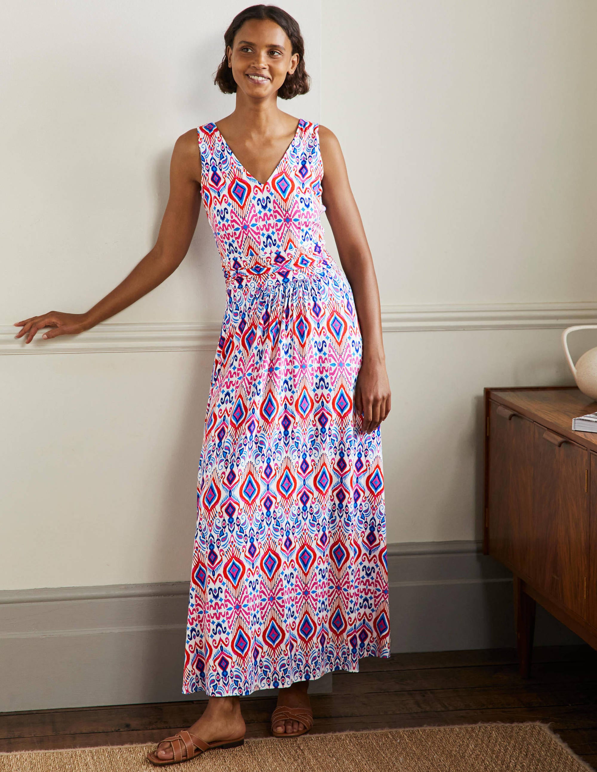 Robe longue Sienna en jersey MUL Femme Boden, Multi