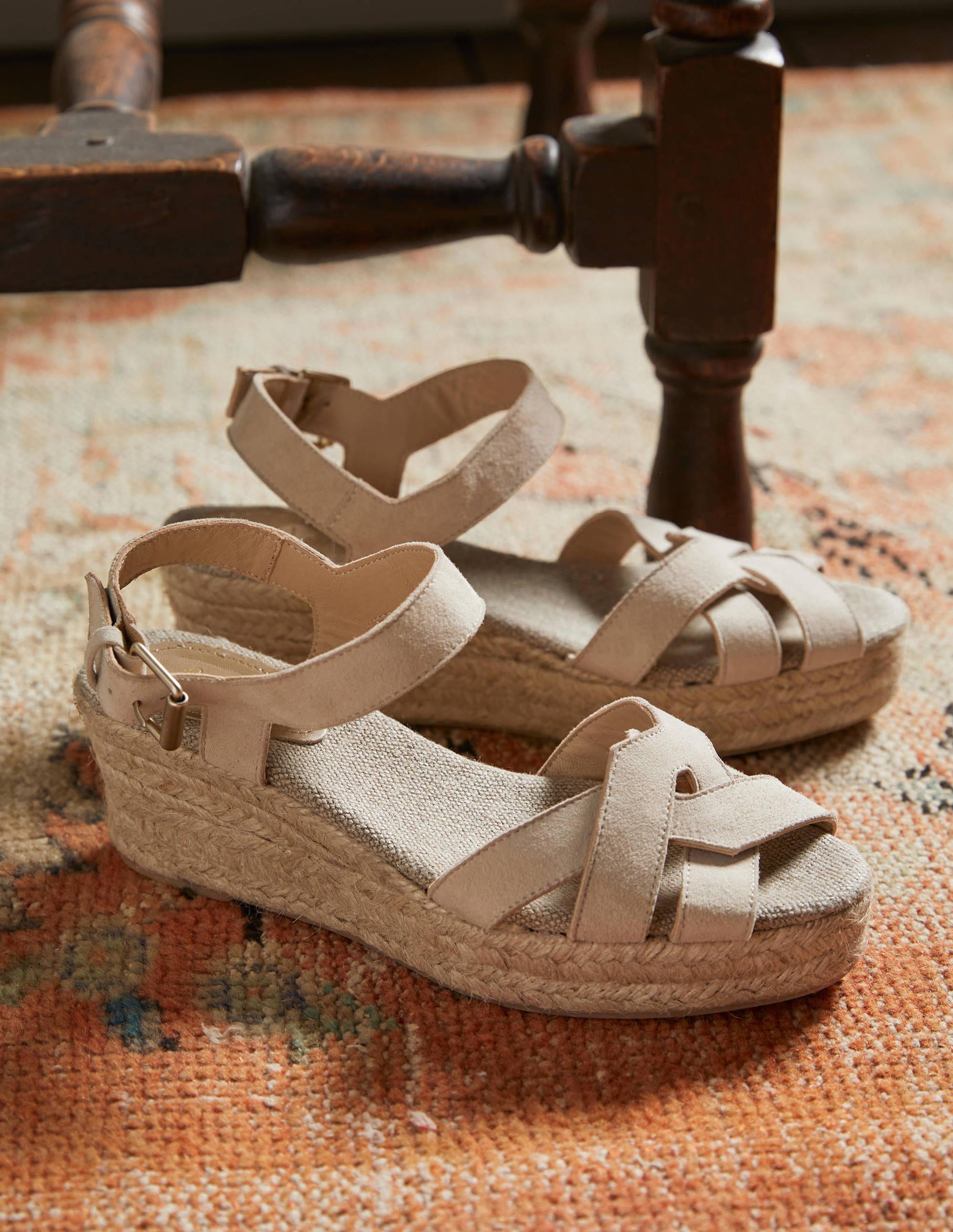 Espadrilles compensées géométriques OAT Femme Boden, Natural