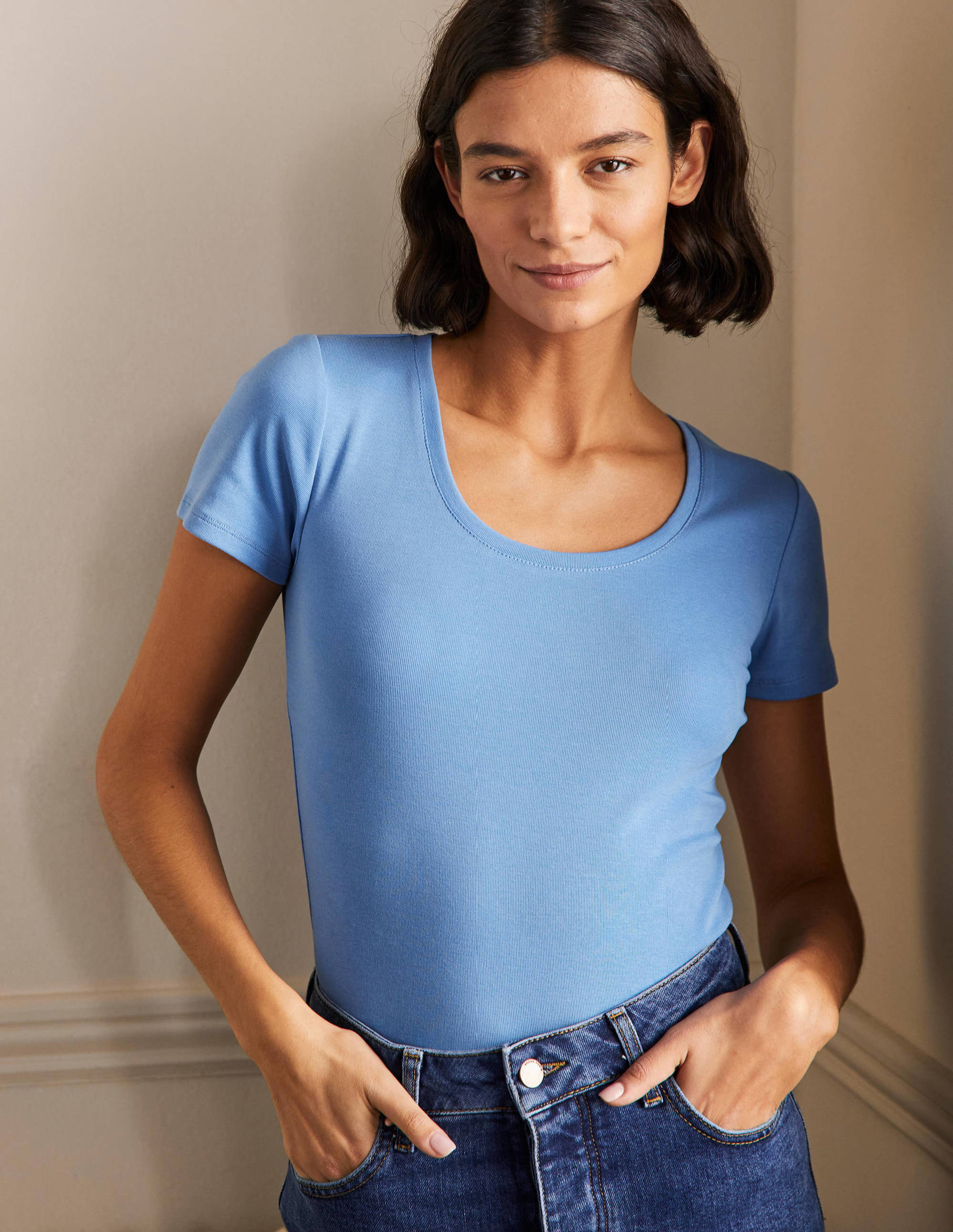 T-shirt Essential à manches courtes SBL Femme Boden, Blue