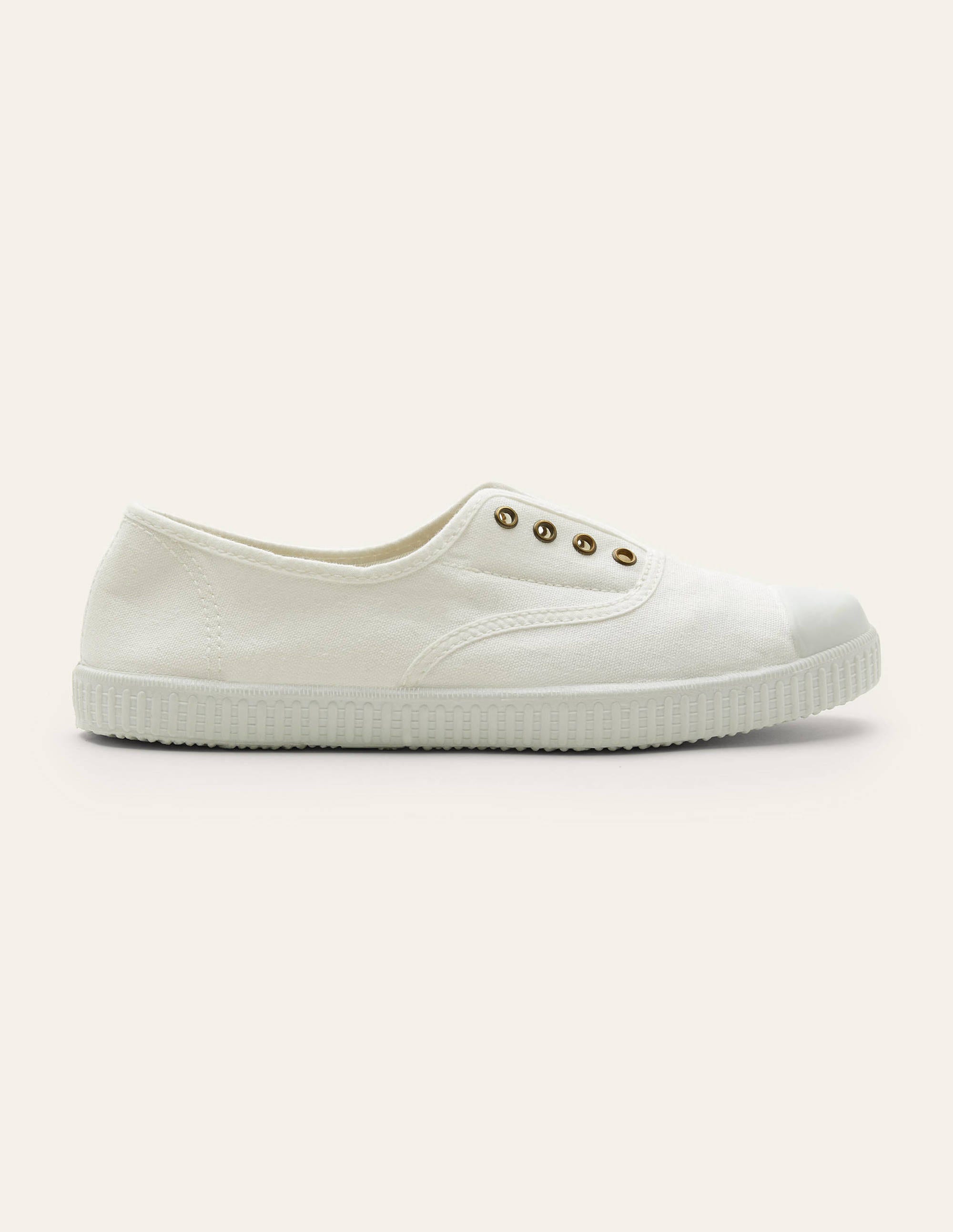 Tennis sans lacets en toile IVO Femme Boden, Ivory